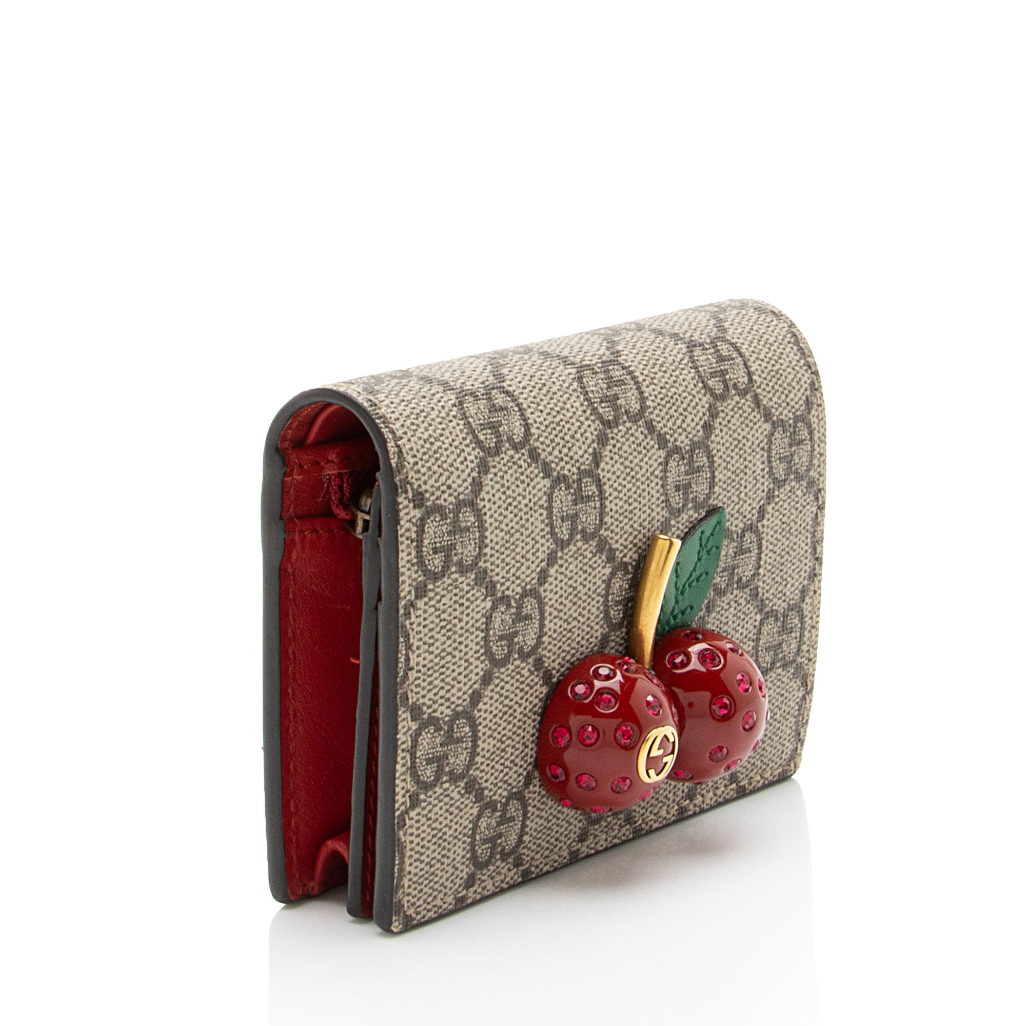 Gucci GG Supreme Cherry Compact Wallet