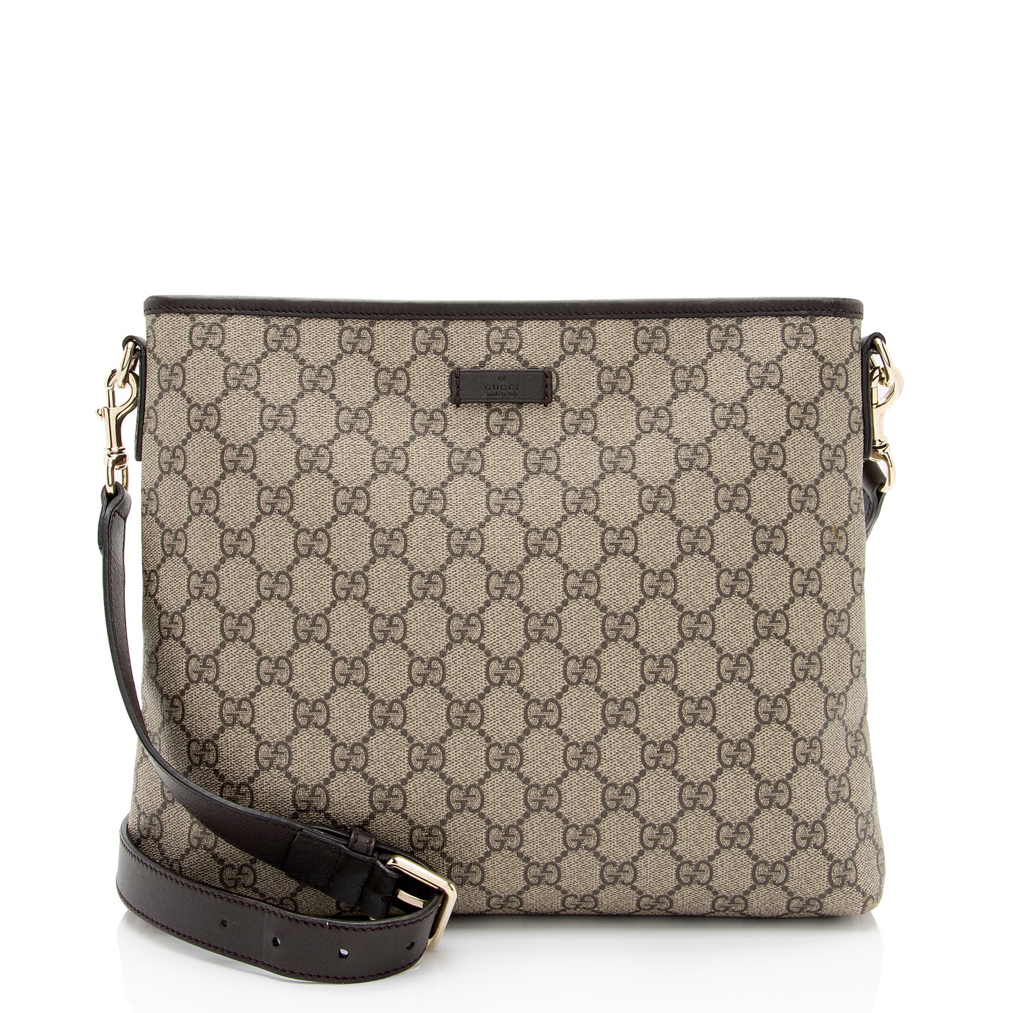 Gucci GG Supreme Classic Flat Medium Messenger Bag (SHF-z1jpvQ)