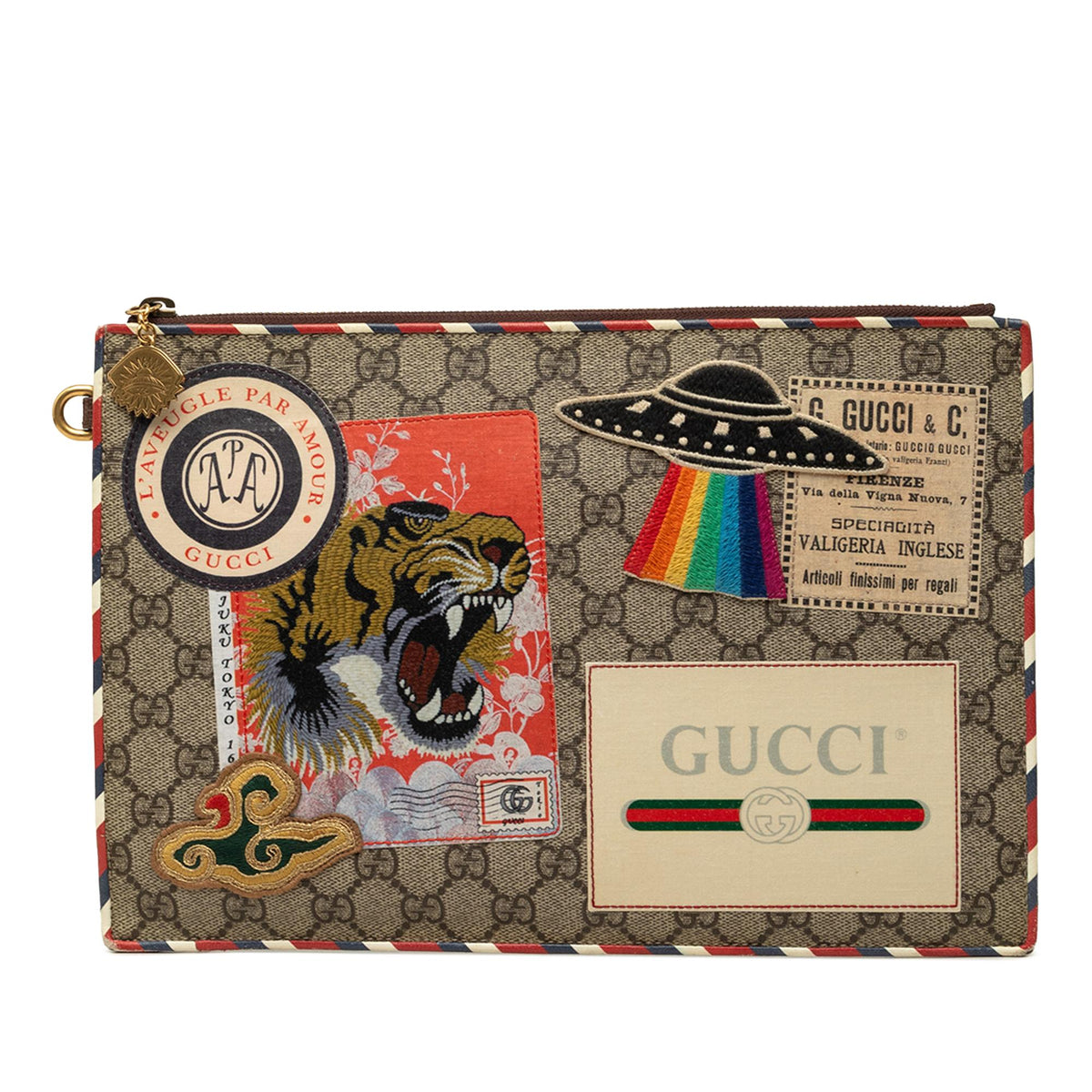 Gucci GG Supreme Courrier Clutch