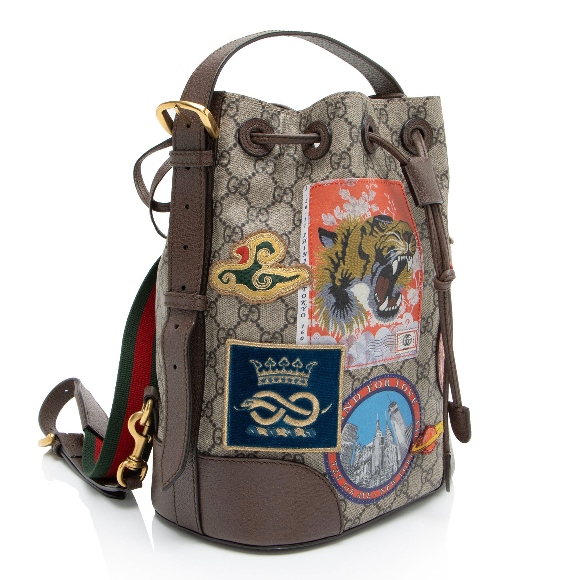 Gucci GG Supreme Courrier Drawstring Sling Bag