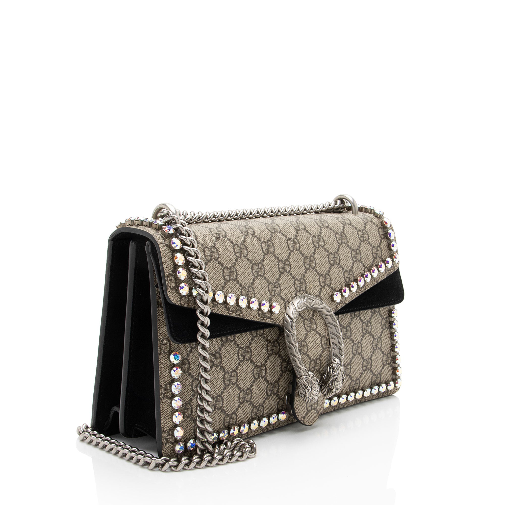 Gucci GG Supreme Crystal Studded Dionysus Medium Shoulder Bag