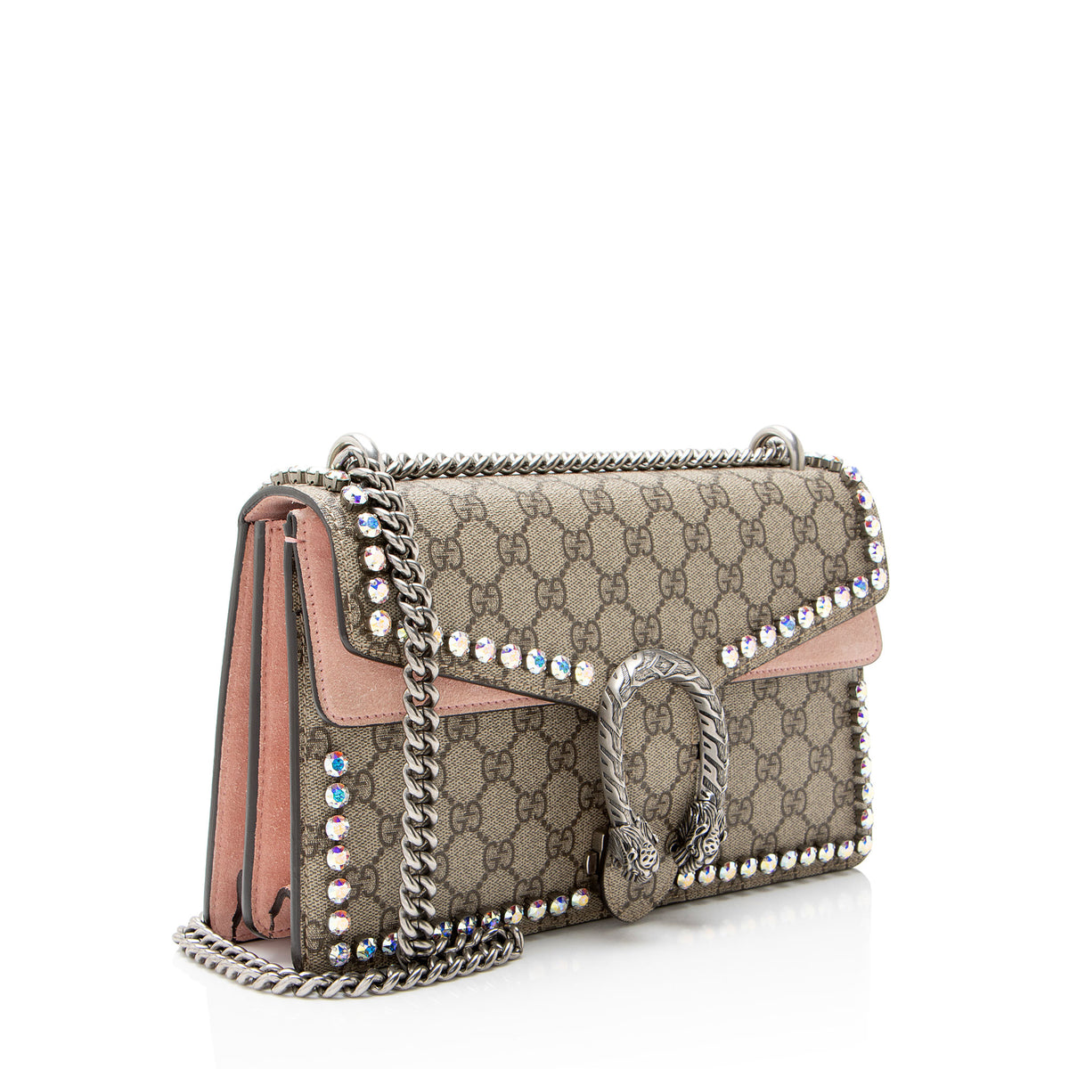 Gucci GG Supreme Crystal Studded Dionysus Medium Shoulder Bag