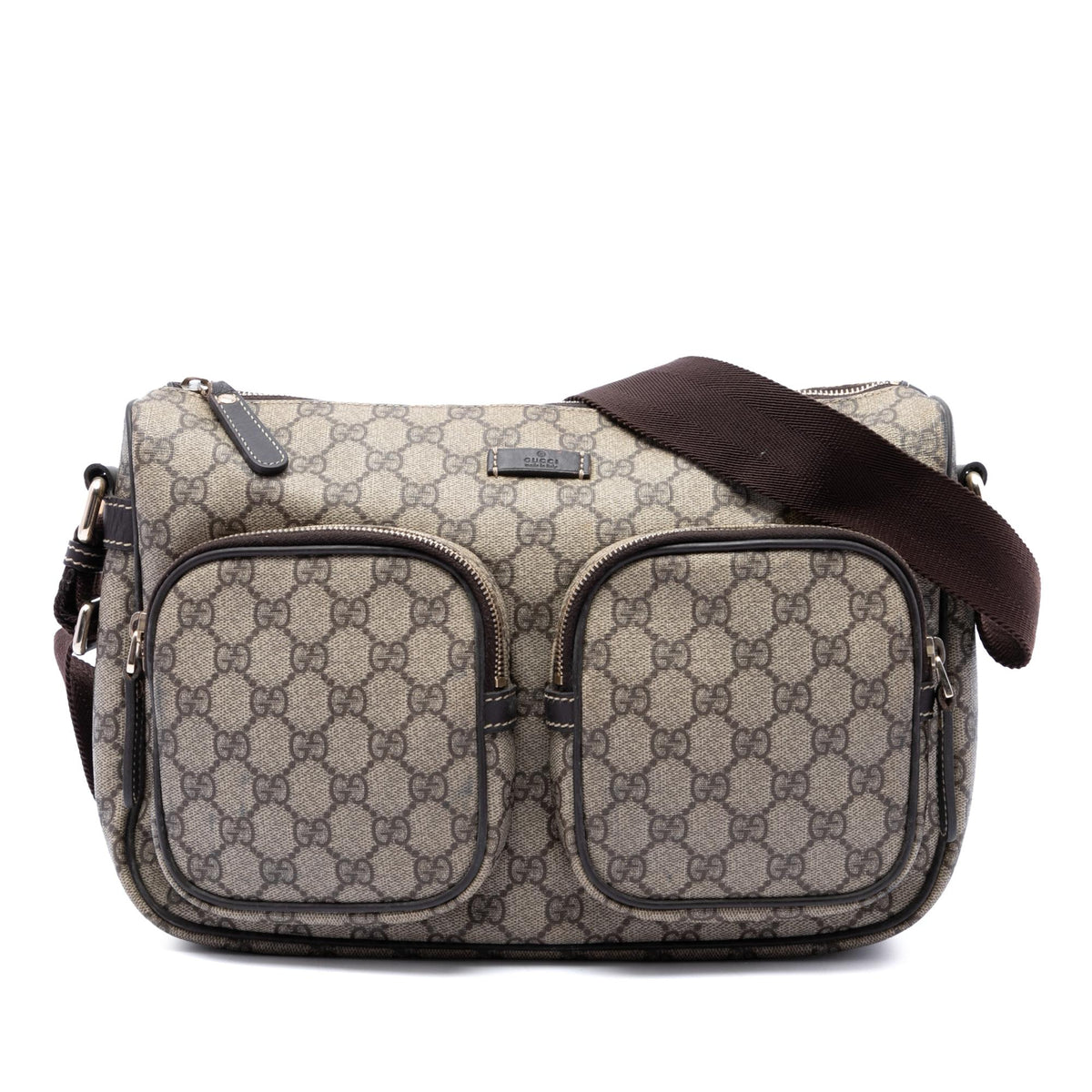 Gucci GG Supreme Double Pocket Crossbody