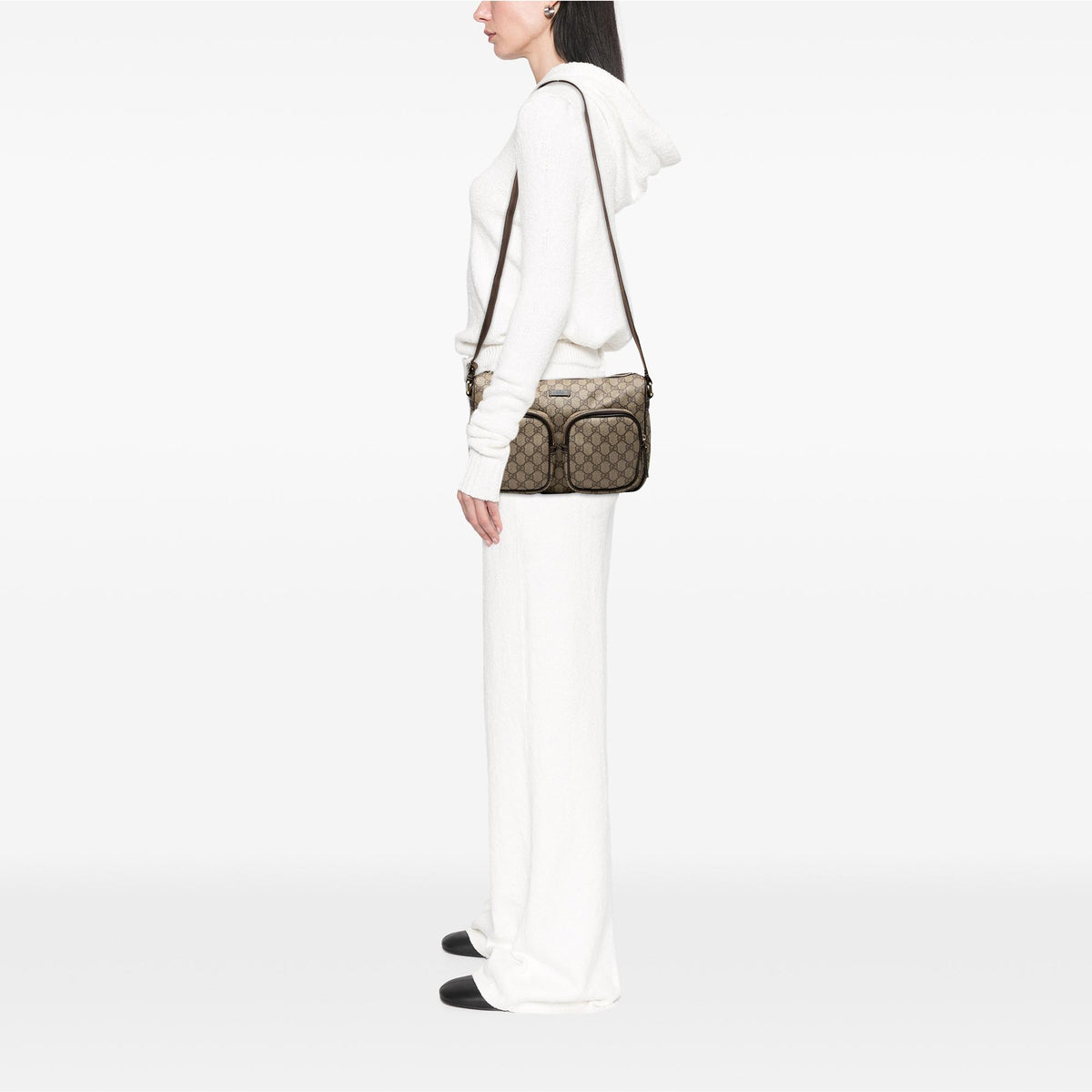 Gucci GG Supreme Double Pocket Crossbody