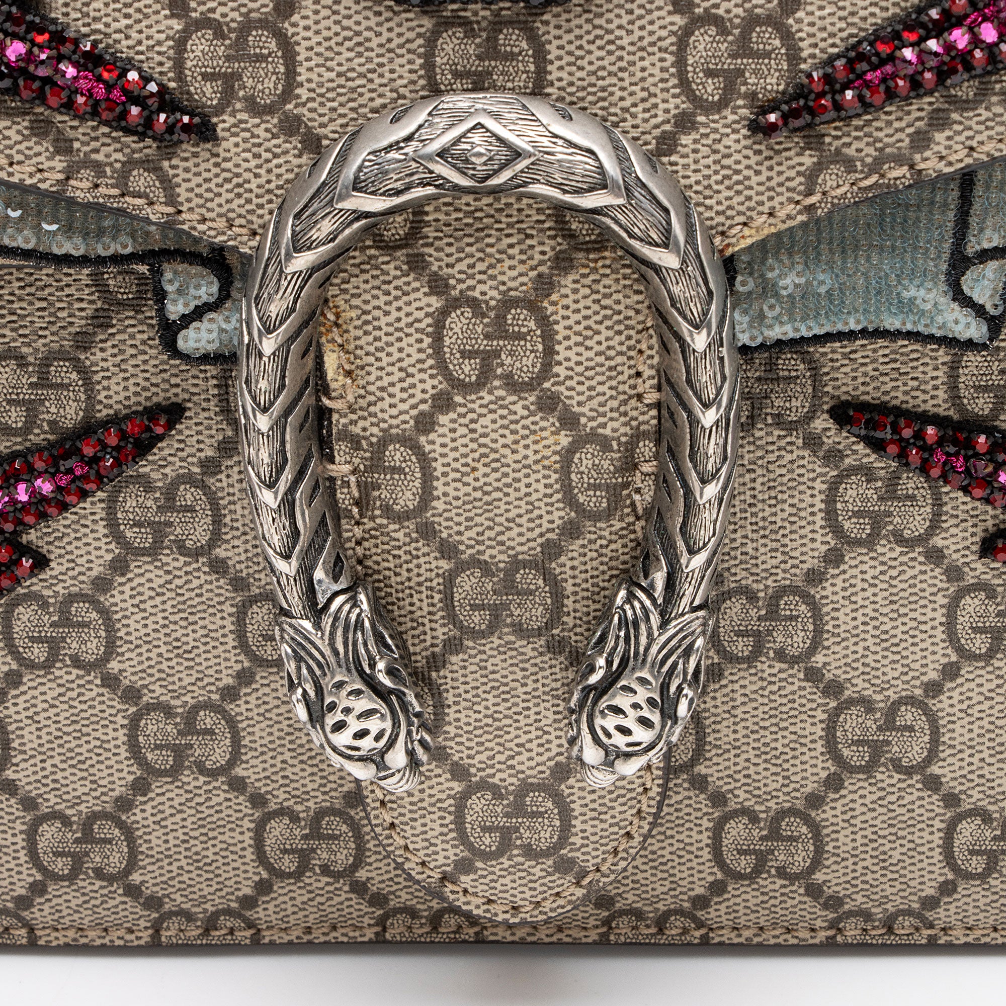 Gucci GG Supreme Embellished Dionysus Large Shoulder Bag