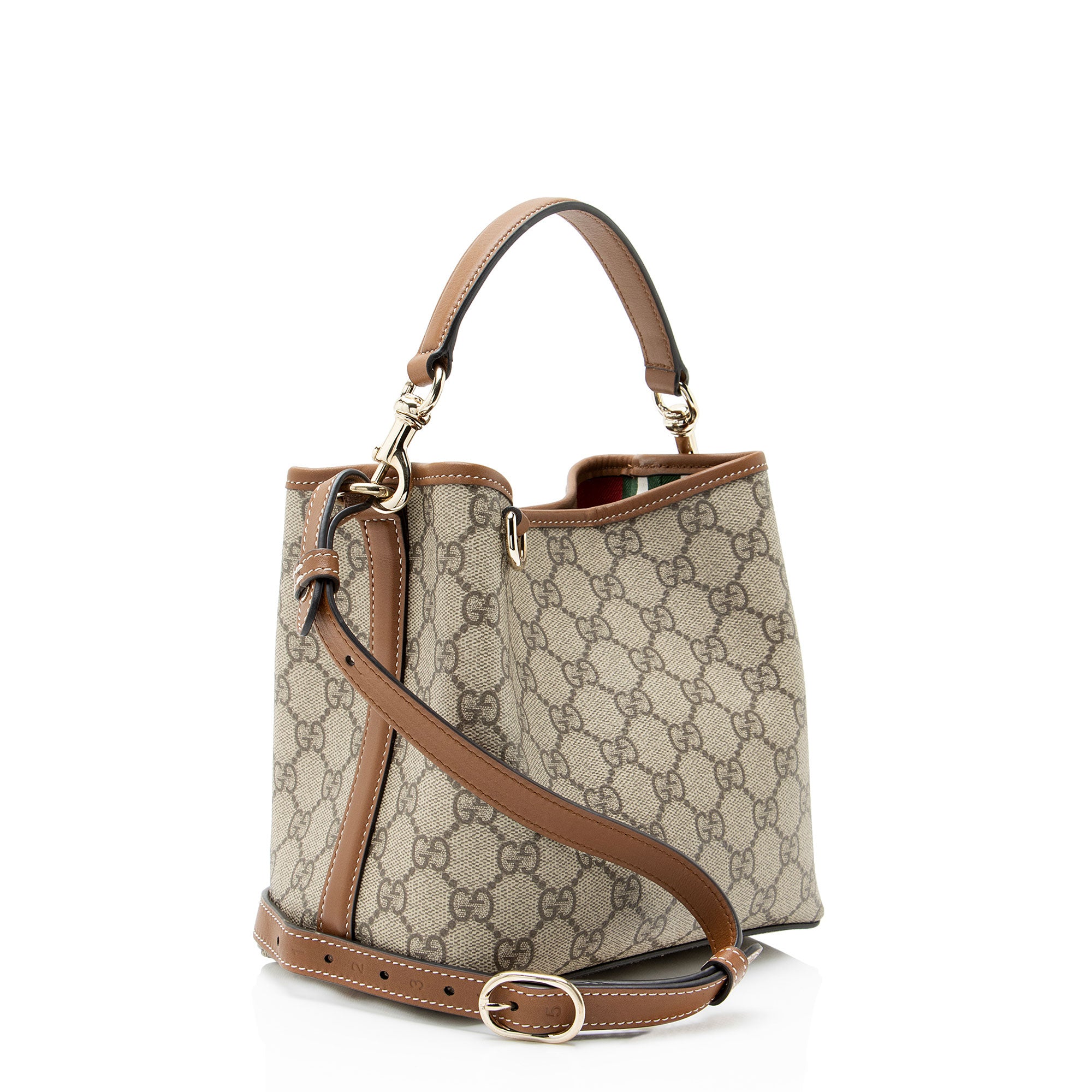 Gucci GG Supreme Emblem Small Bucket Bag