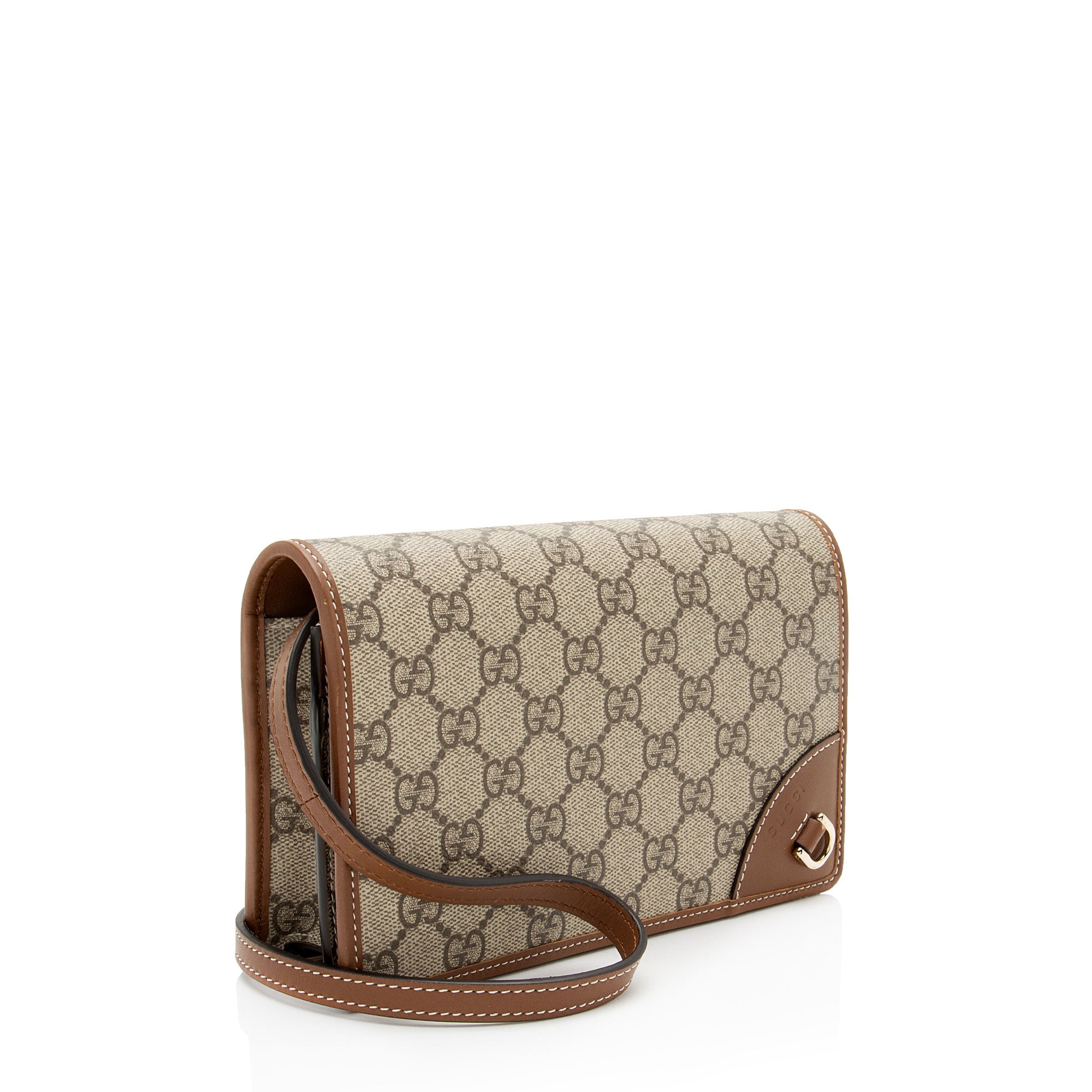 Gucci GG Supreme Emblem Wallet on Strap