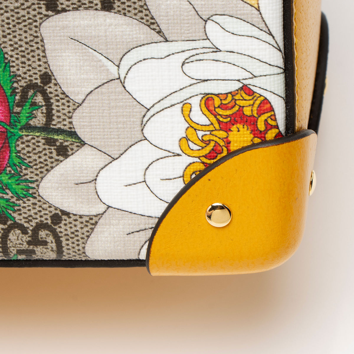 Gucci GG Supreme Flora Bamboo Padlock Top Handle