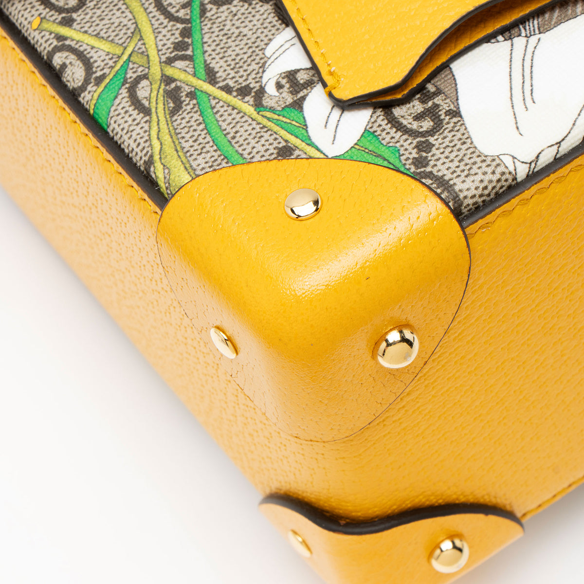 Gucci GG Supreme Flora Bamboo Padlock Top Handle