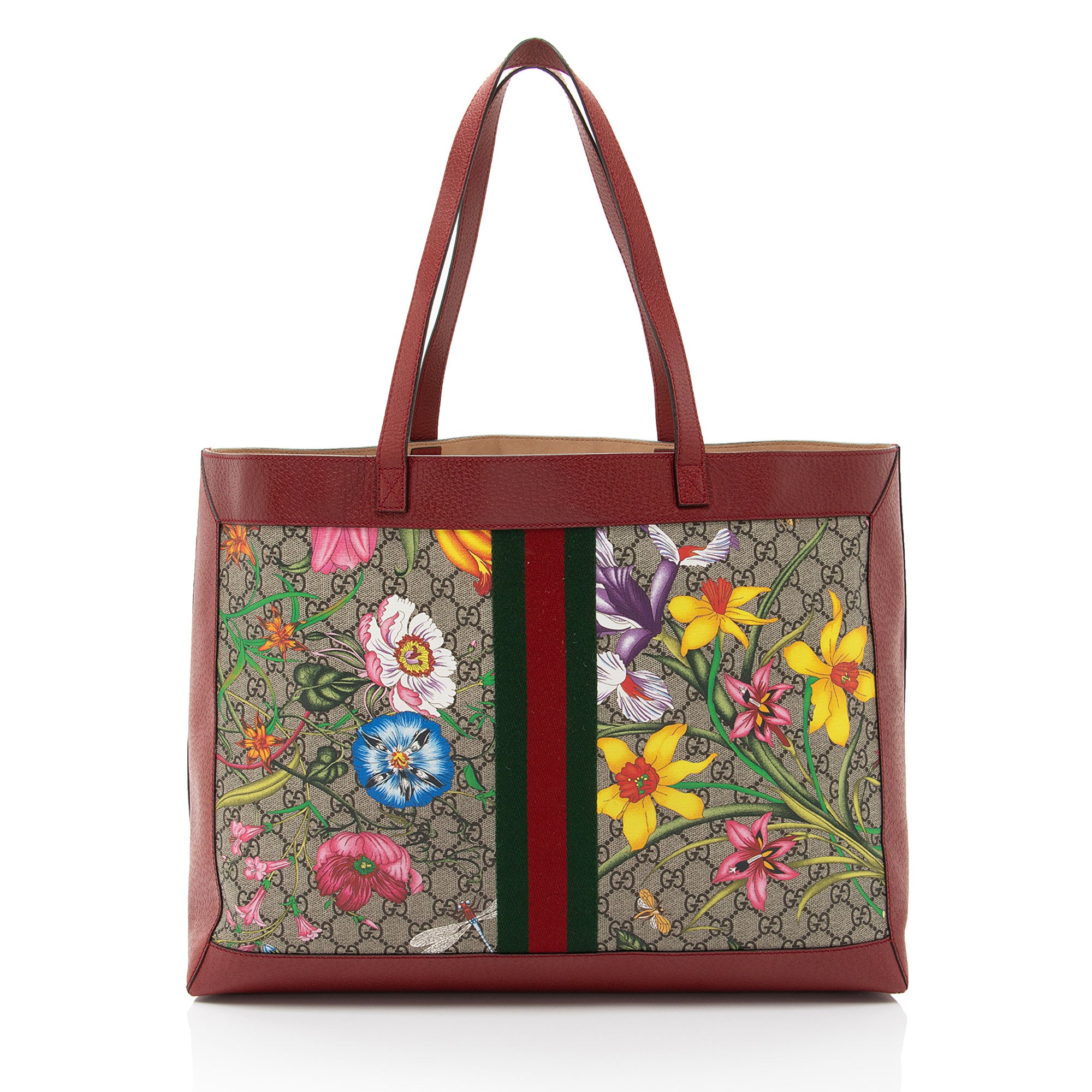Gucci GG Supreme Flora Ophidia Medium Tote (SHF-nE6t7Y)