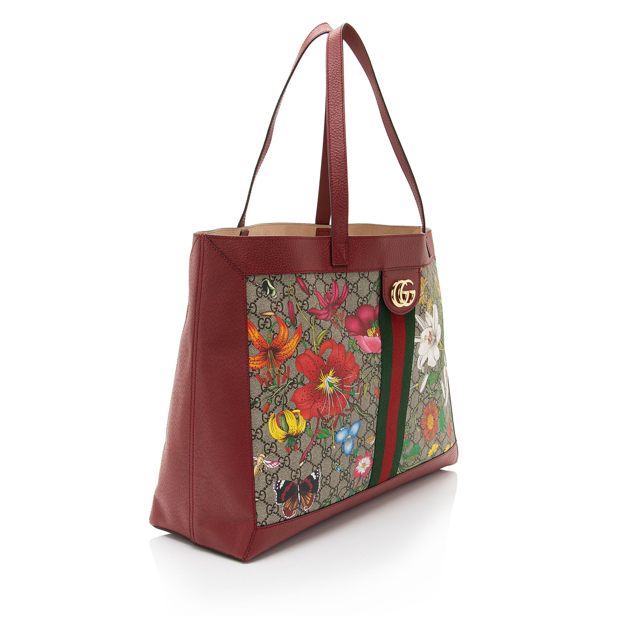 Gucci GG Supreme Flora Ophidia Medium Tote (SHF-nE6t7Y)