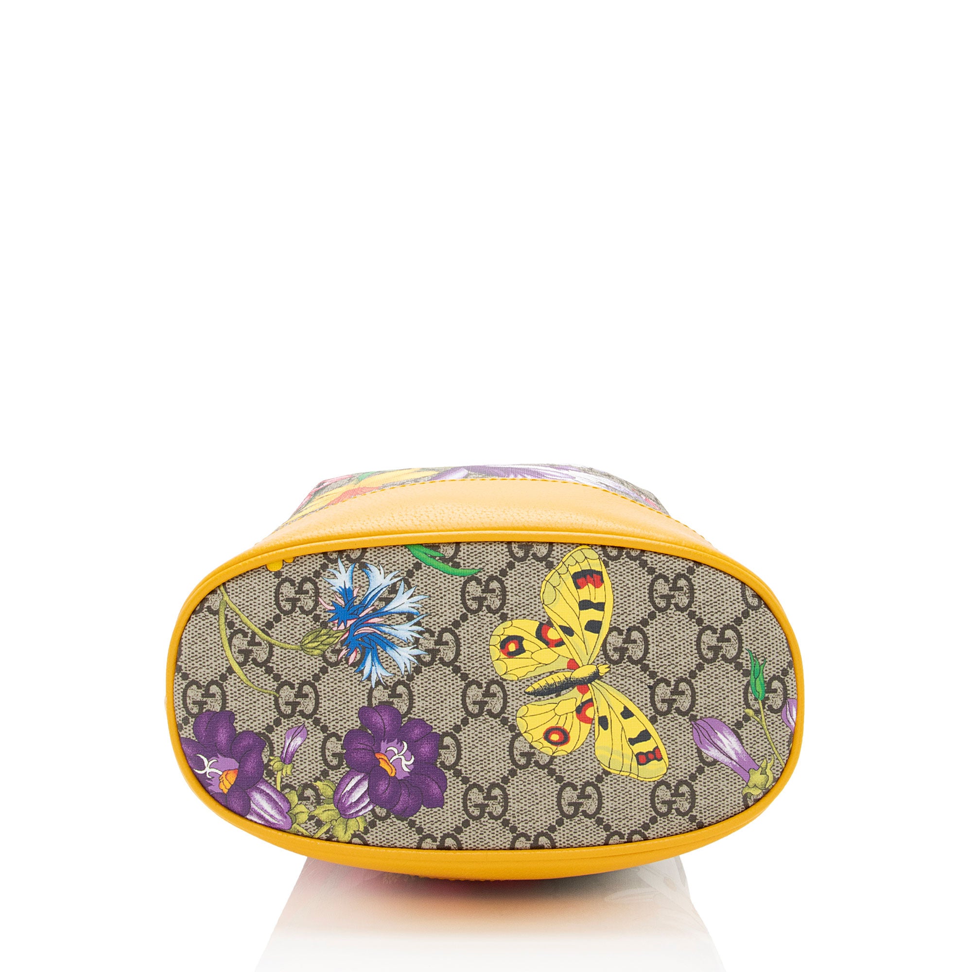 Gucci GG Supreme Flora Ophidia Small Bucket Bag (SHF-Hh7gjf)