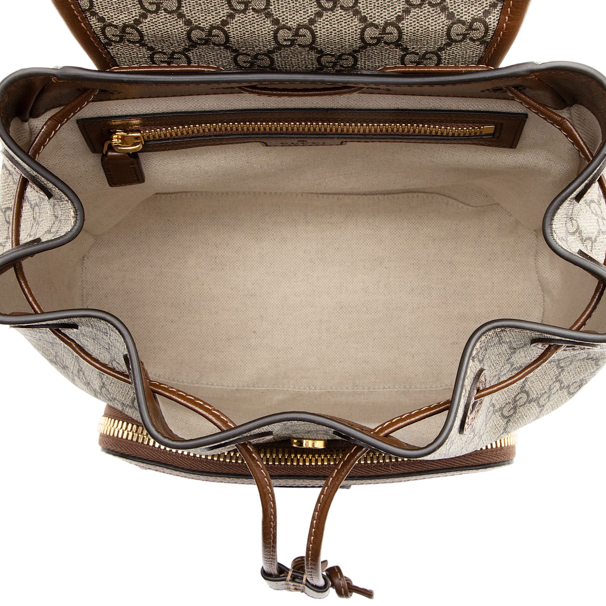 Gucci GG Supreme Interlocking G Drawstring Buckle Backpack