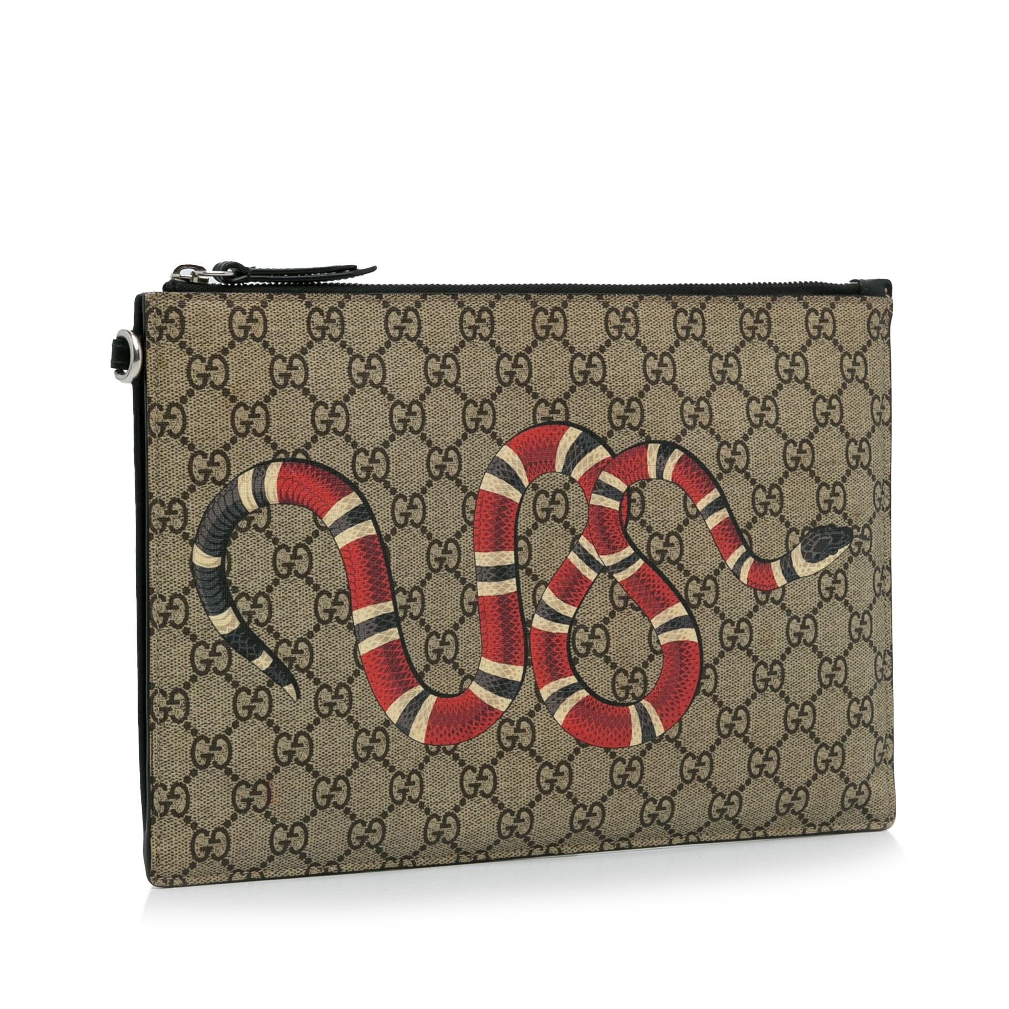 Gucci GG Supreme Kingsnake Clutch Bag (SHG-qHejCL)