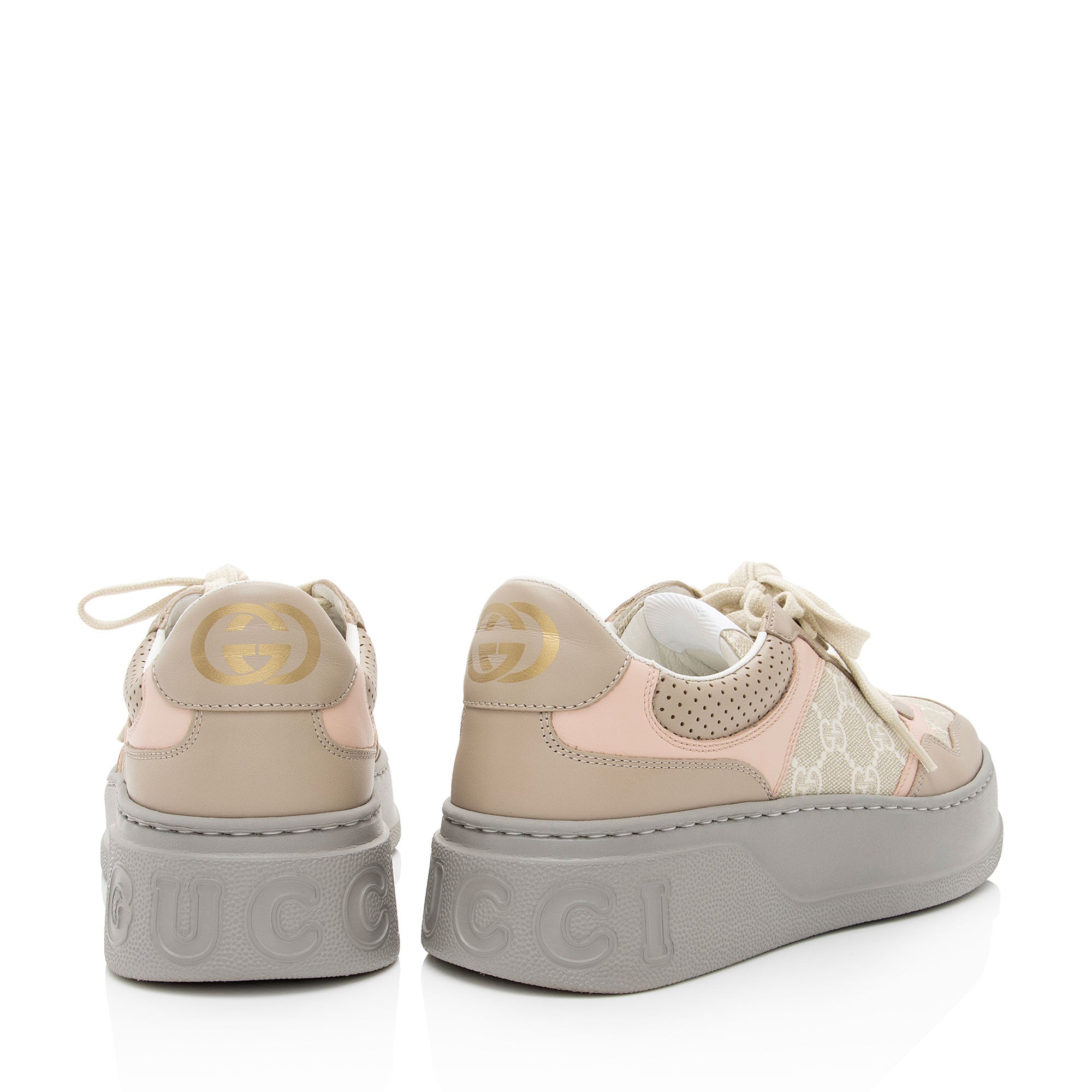 Gucci GG Supreme Leather Interlocking G Platform Sneakers - Size 9.5 / 39.5 (SHF-bQDCGY)