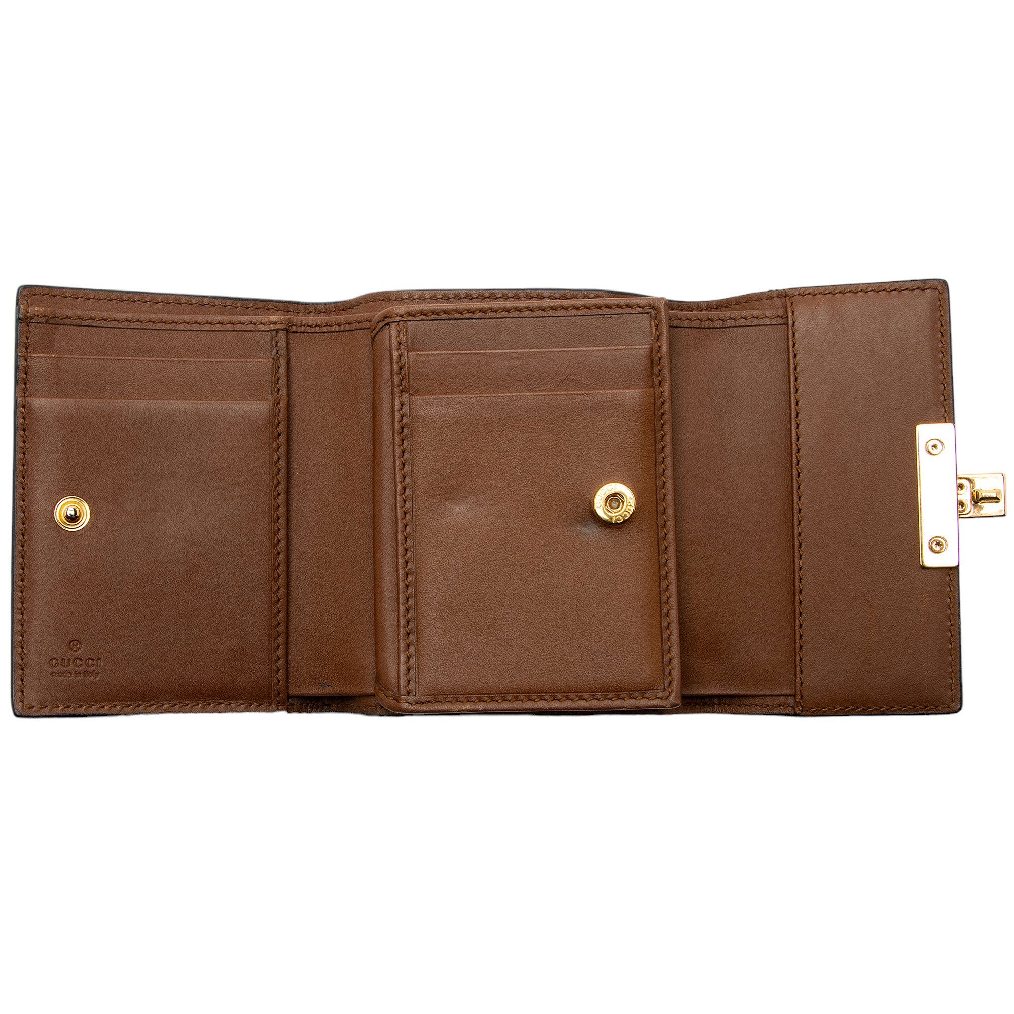 Gucci GG Supreme Leather Padlock Compact Wallet (SHF-hLMamg)