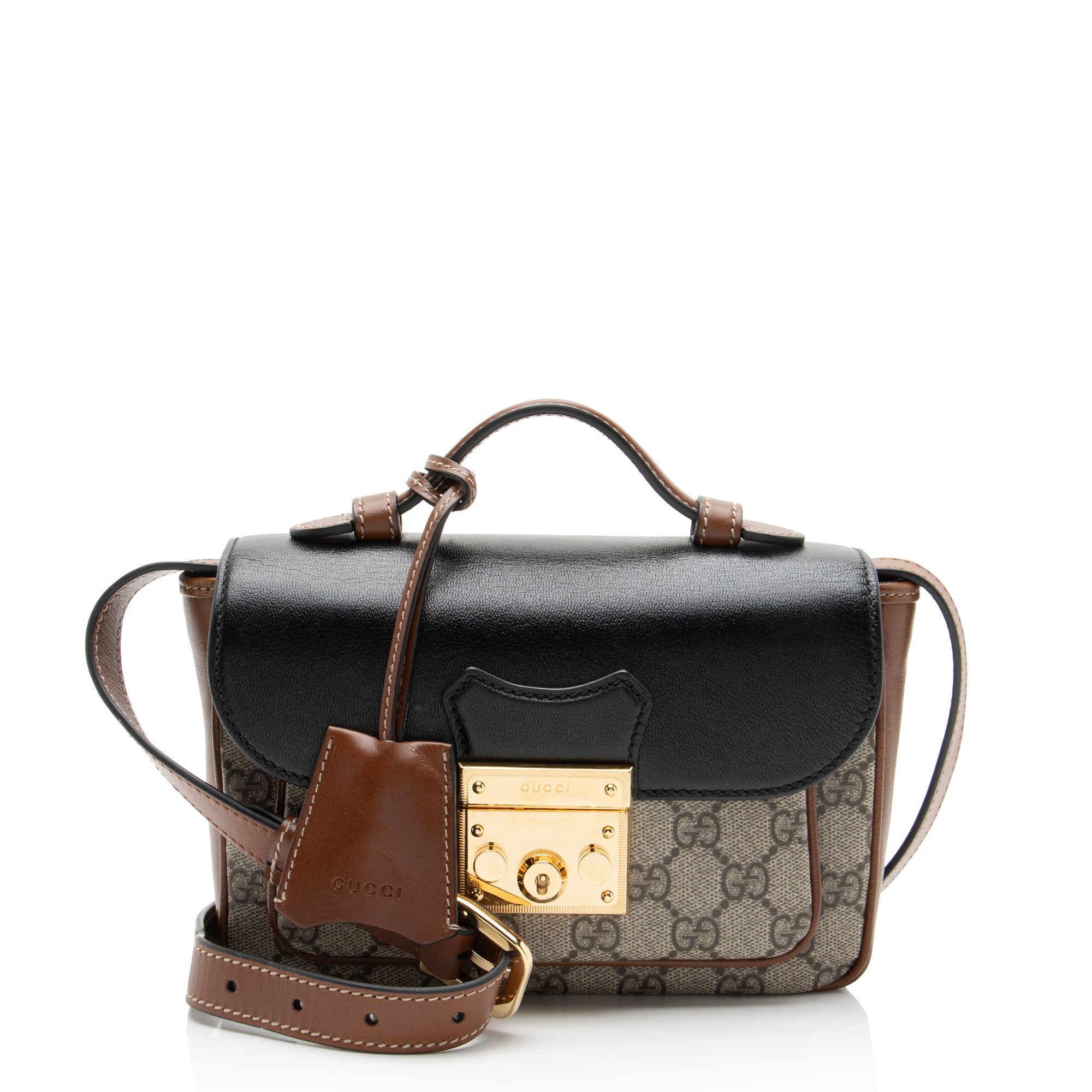 Gucci GG Supreme Leather Padlock Mini Crossbody