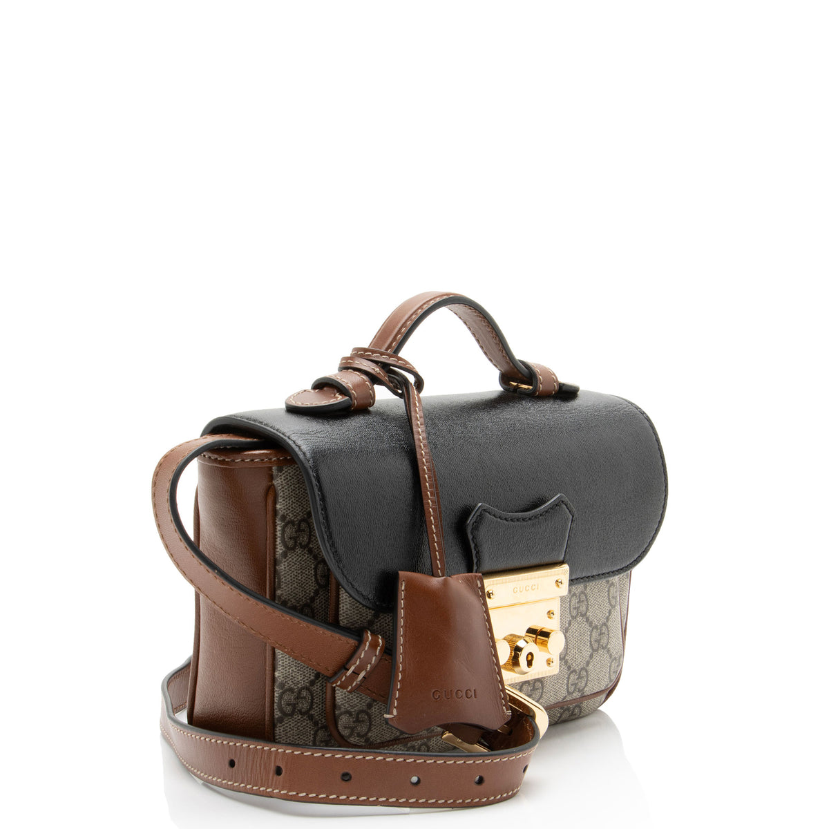 Gucci GG Supreme Leather Padlock Mini Crossbody