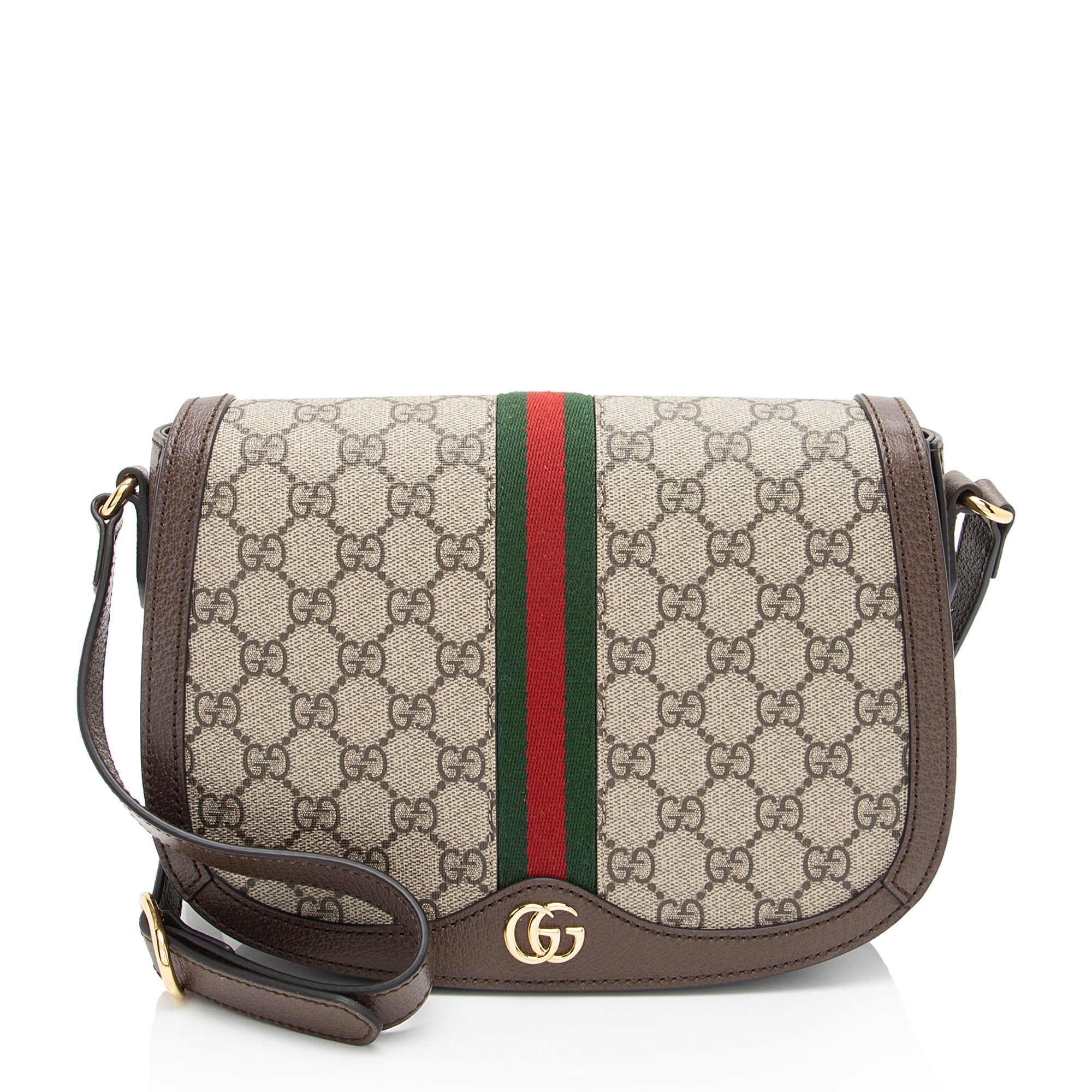 Gucci GG Supreme Ophidia Flap Messenger (SHF-6FVzgF)