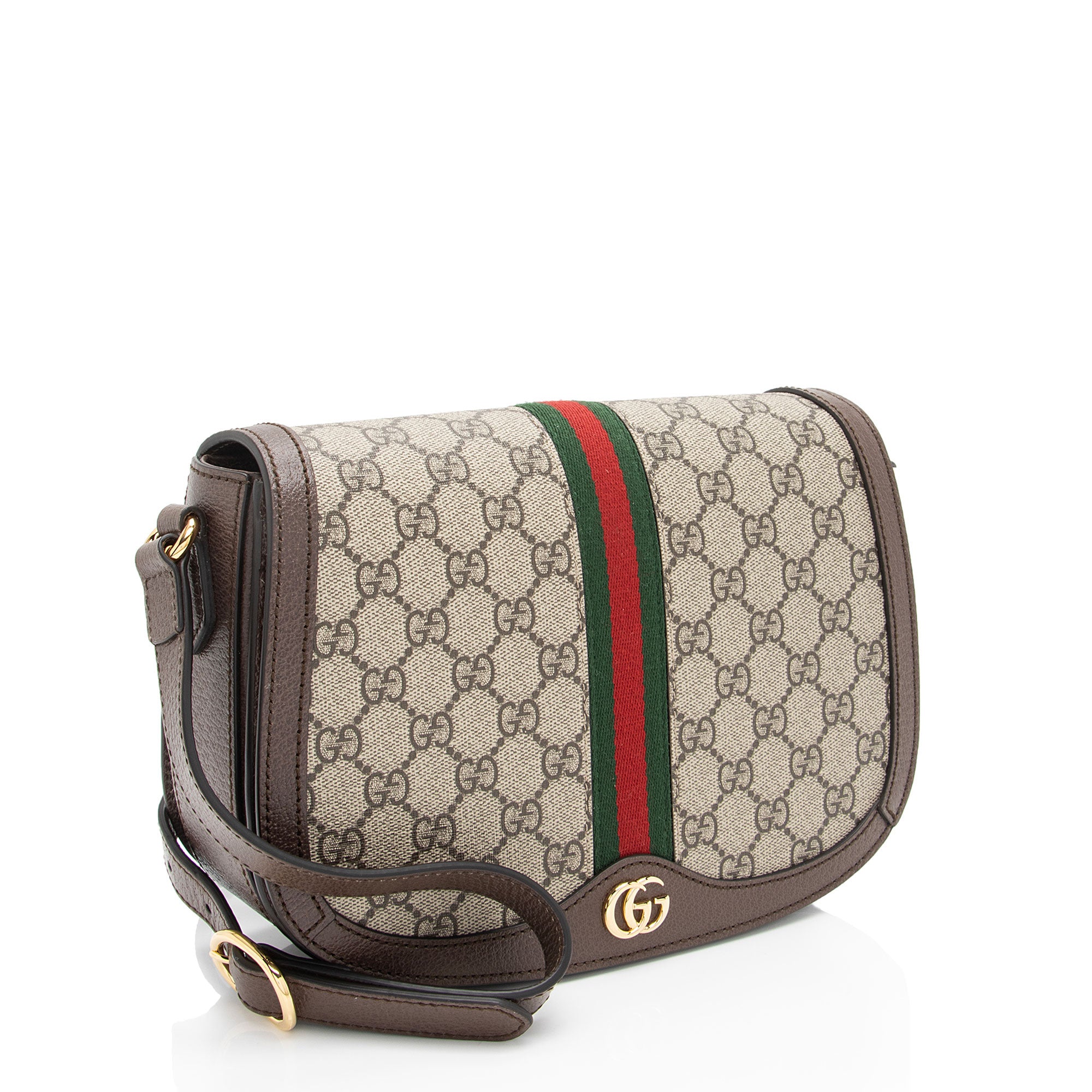 Gucci GG Supreme Ophidia Flap Messenger (SHF-6FVzgF)