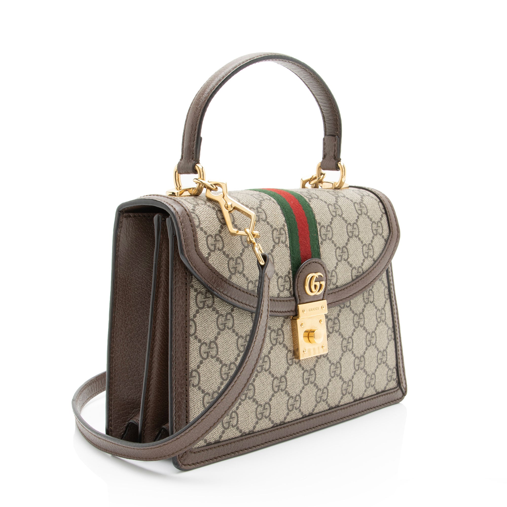 Gucci GG Supreme Ophidia Padlock Medium Top Handle