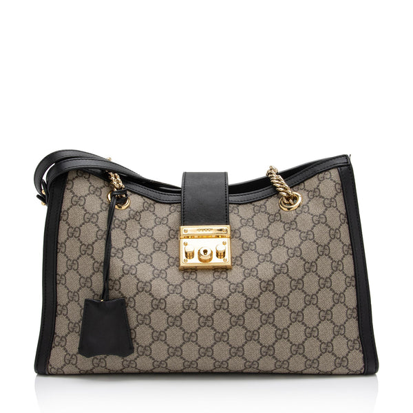 Gucci Padlock GG Supreme Canvas Shoulder Bag - Farfetch