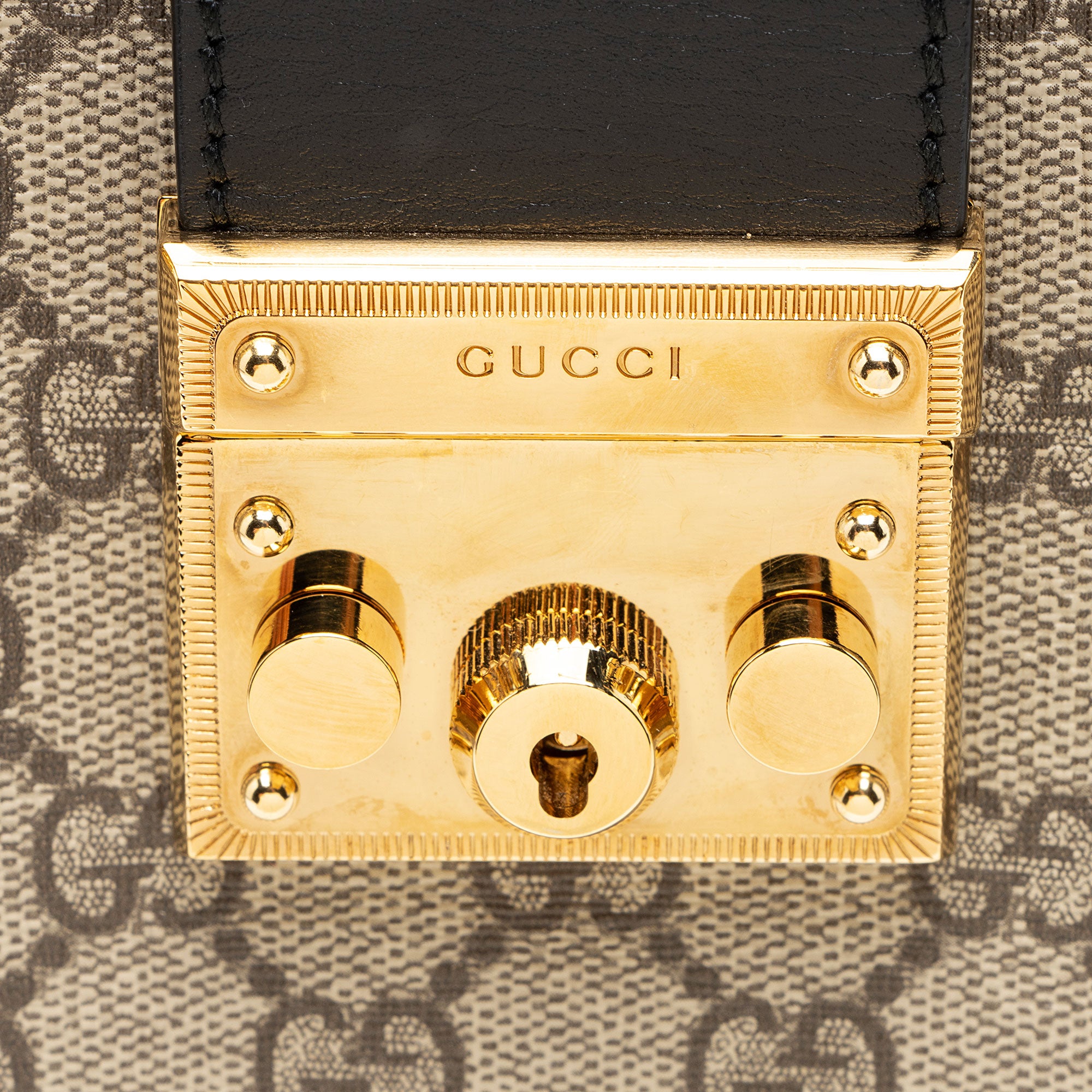 Gucci GG Supreme Padlock Chain Small Shoulder Bag