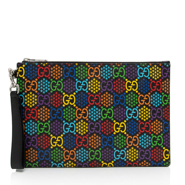 Gucci GG Supreme Psychedelic Zip Wristlet (SHF-dLxiT4)