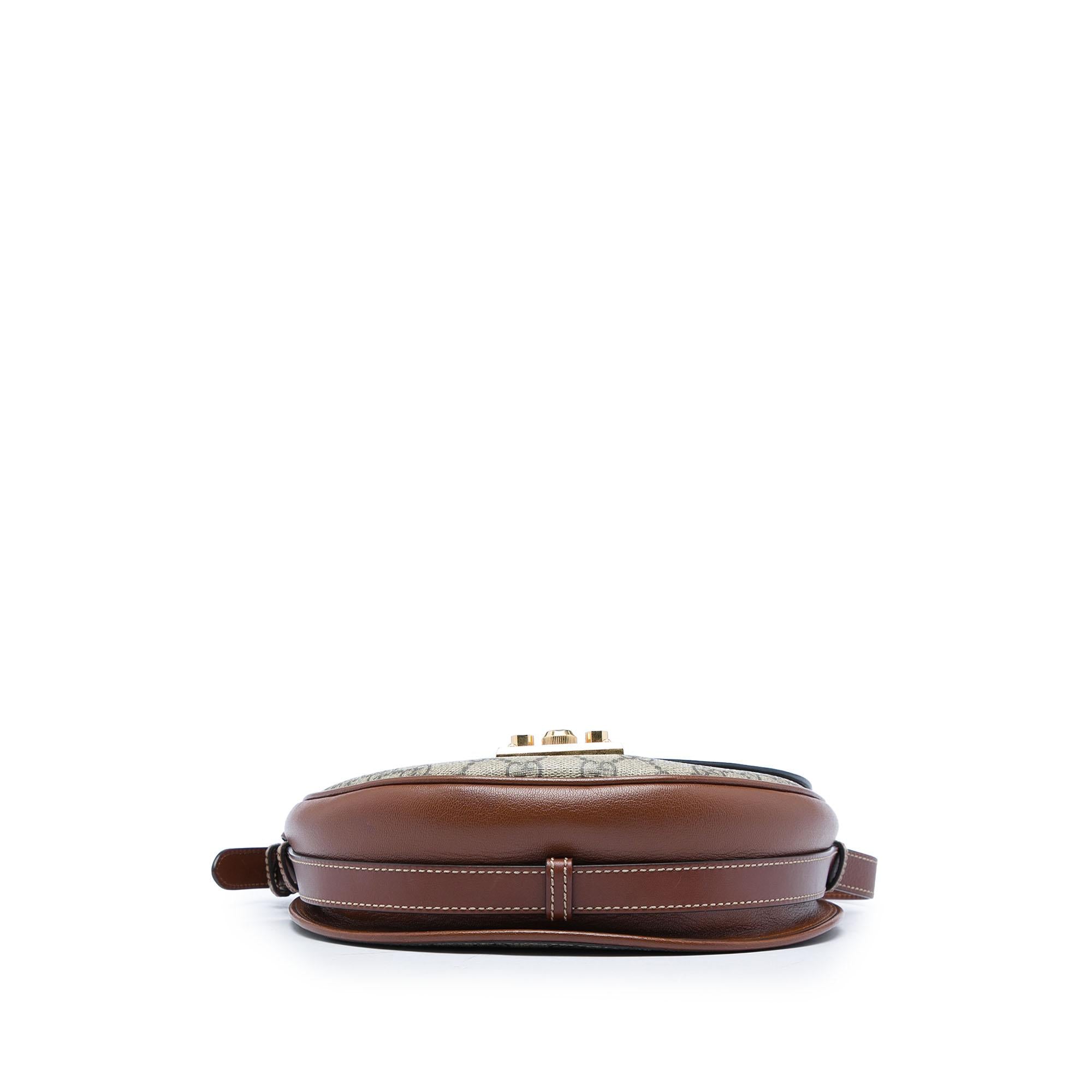 Gucci GG Supreme Saddle Padlock Crossbody
