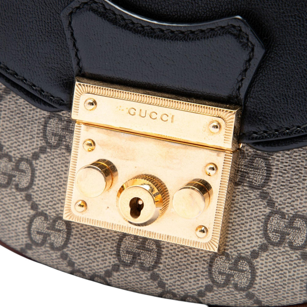 Gucci GG Supreme Saddle Padlock Crossbody