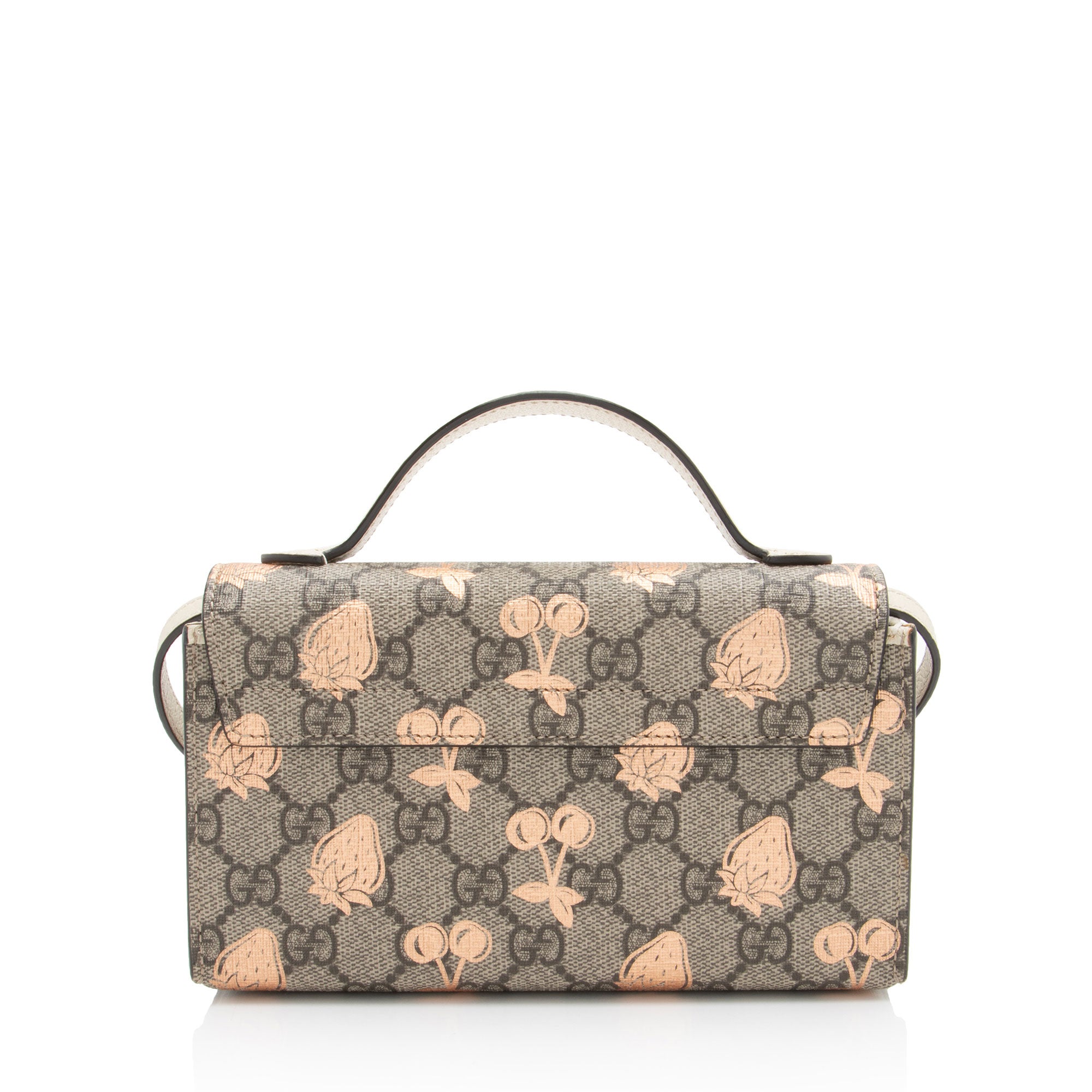 Gucci GG Supreme Strawberry Cherry Padlock Mini Top Handle