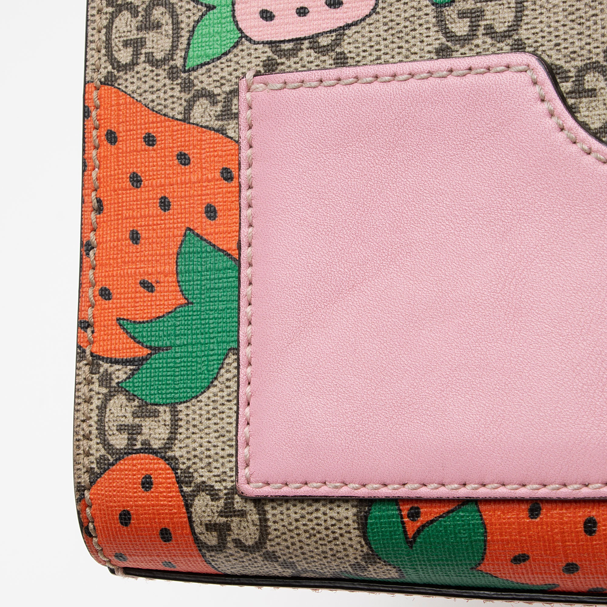 Gucci GG Supreme Strawberry Padlock Small Shoulder Bag