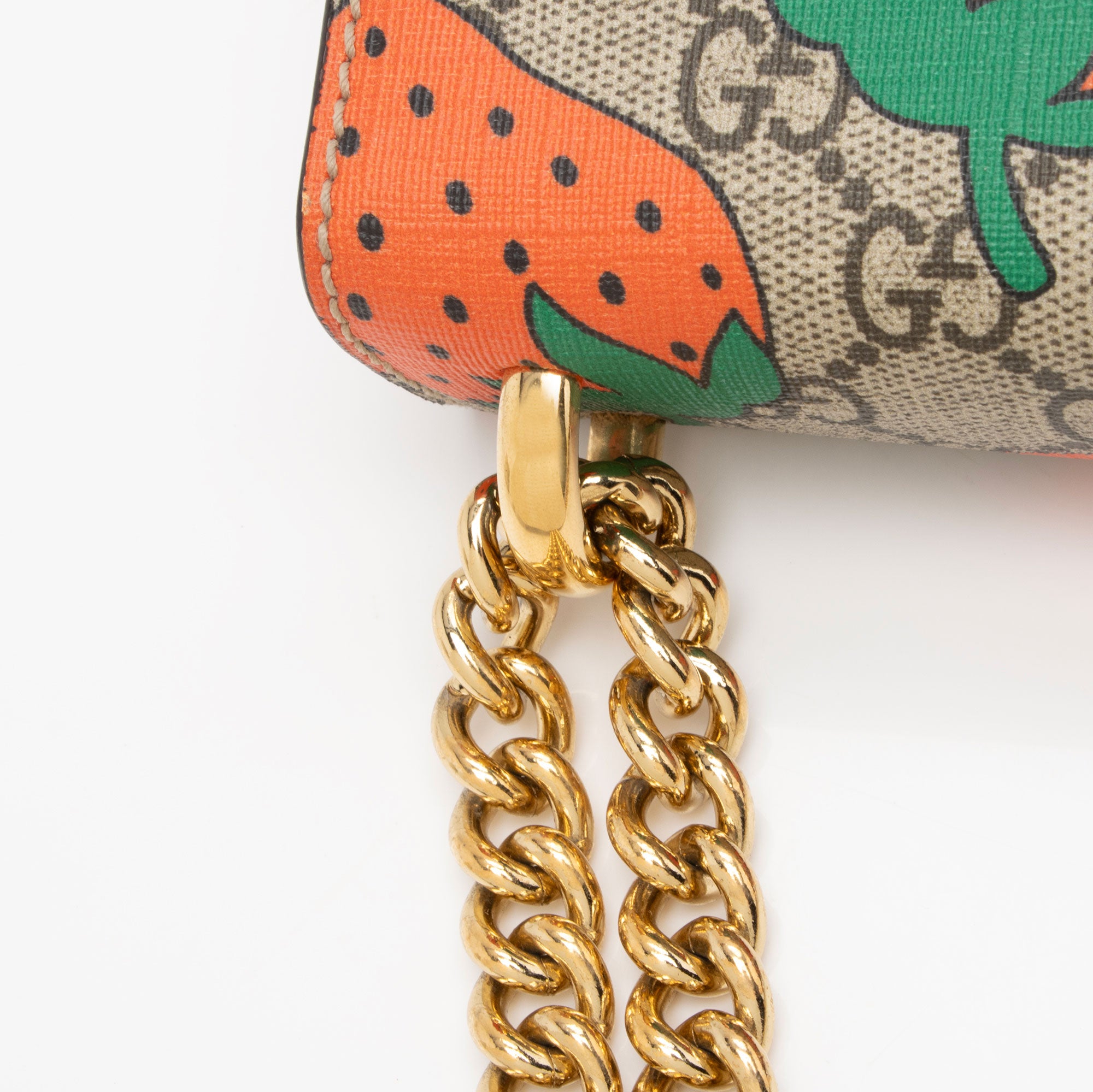 Gucci GG Supreme Strawberry Padlock Small Shoulder Bag