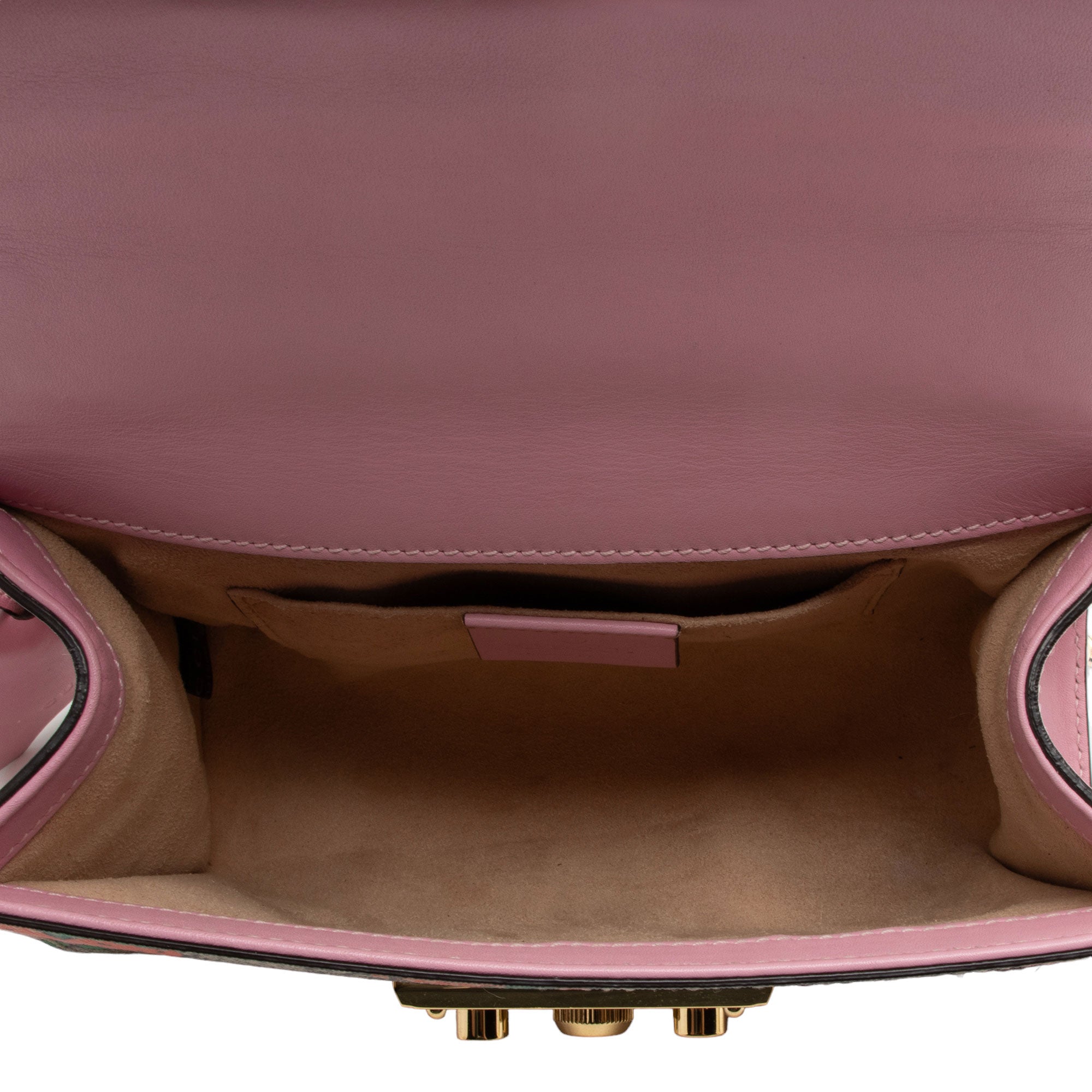 Gucci GG Supreme Strawberry Padlock Small Shoulder Bag