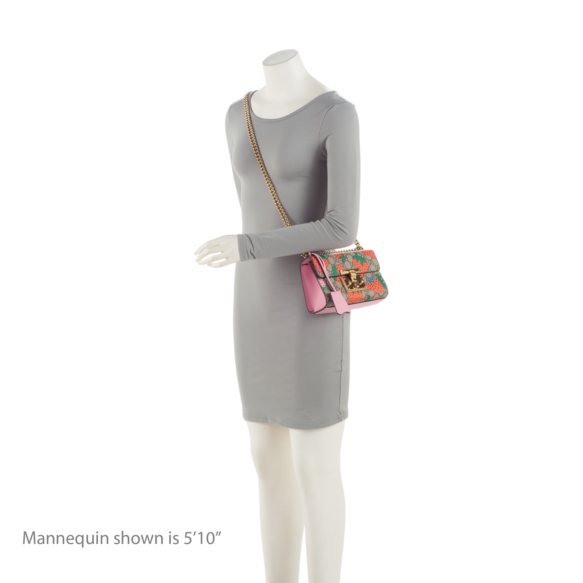 Gucci GG Supreme Strawberry Padlock Small Shoulder Bag