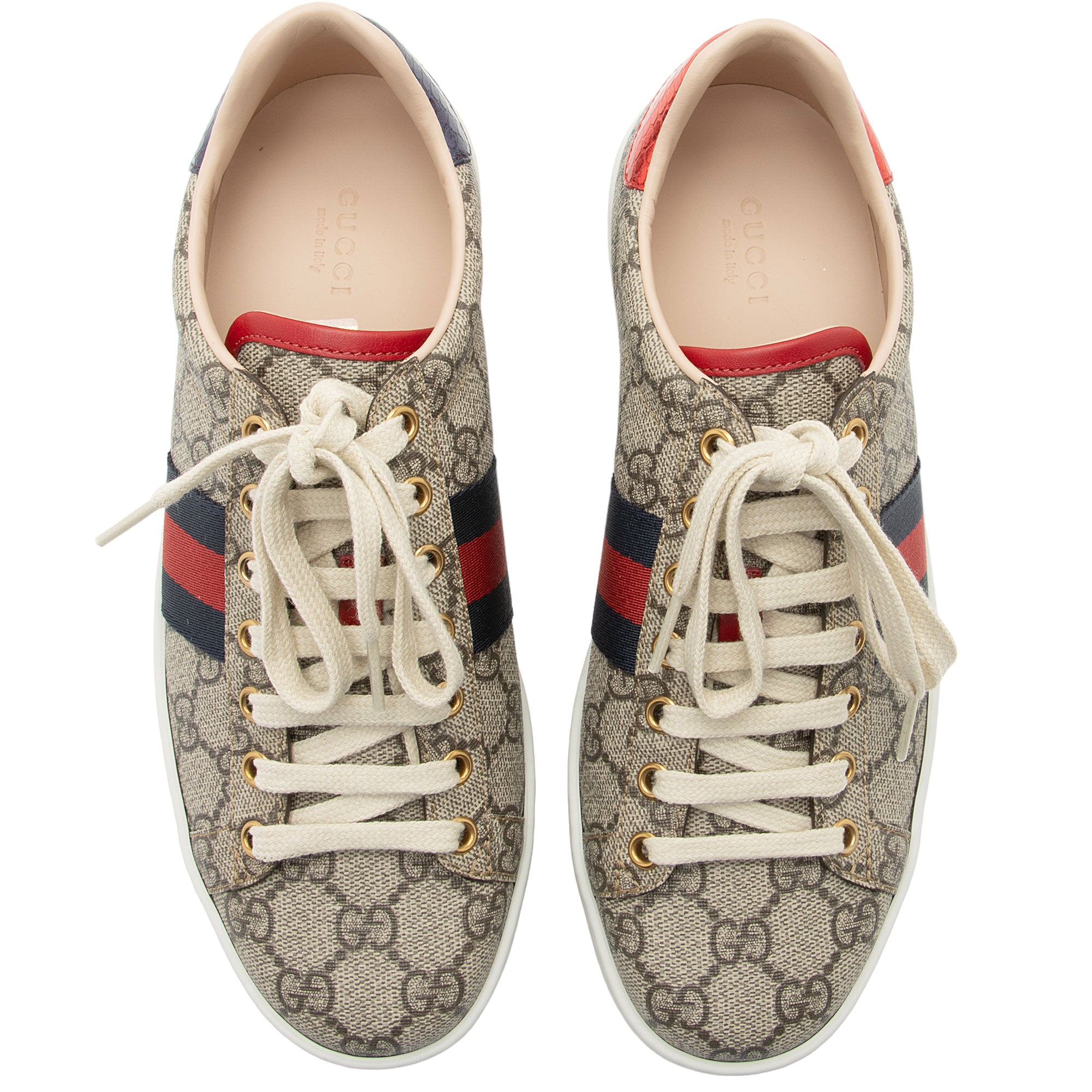 Gucci GG Supreme Web Ace Sneakers - Size 8 / 38 (SHF-XvU2I0)