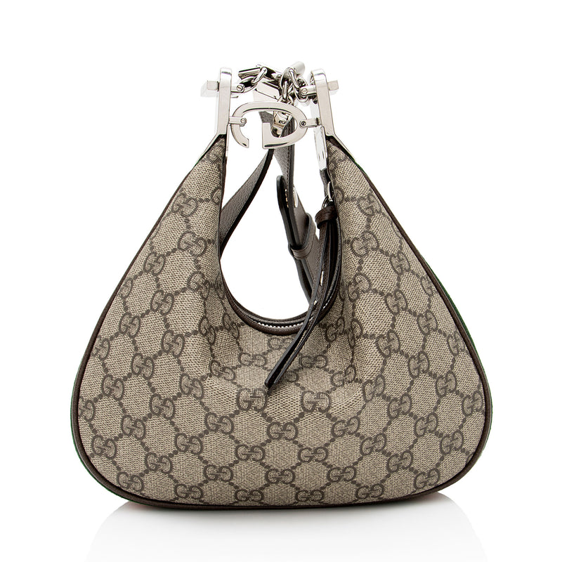 Gucci GG Supreme Web Attache Small Shoulder Bag (SHF-sxZNBL)