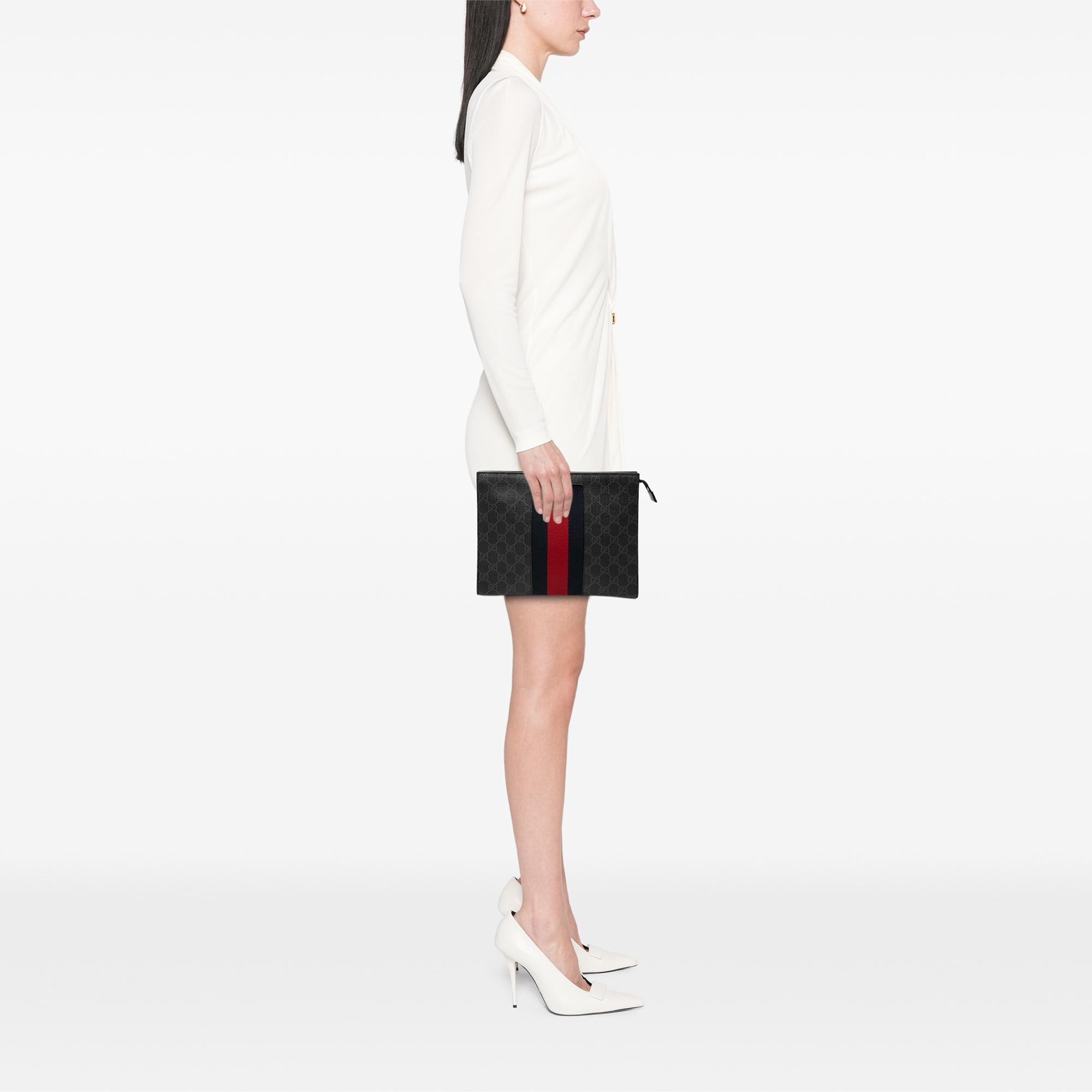 Gucci GG Supreme Web Clutch