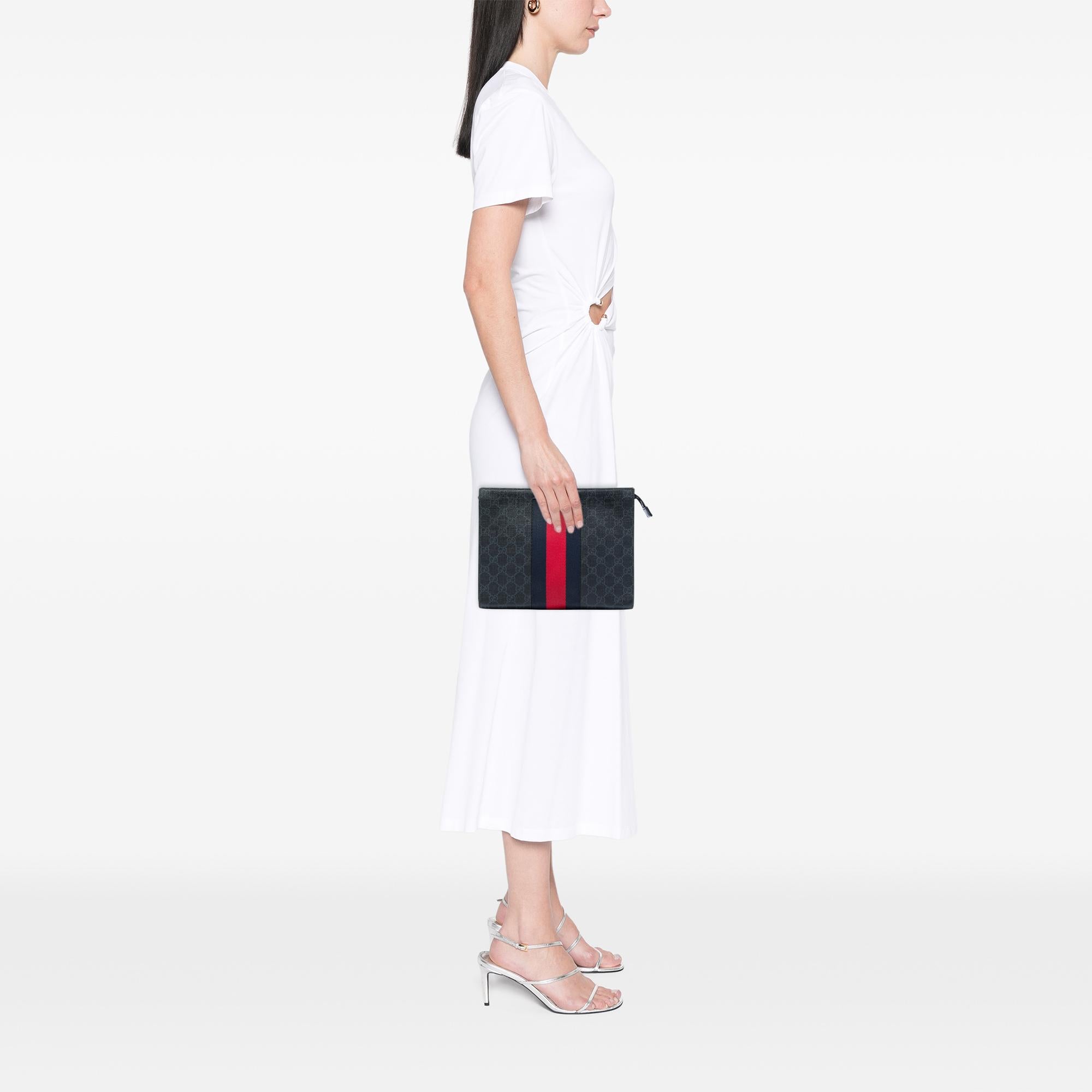 Gucci GG Supreme Web Clutch