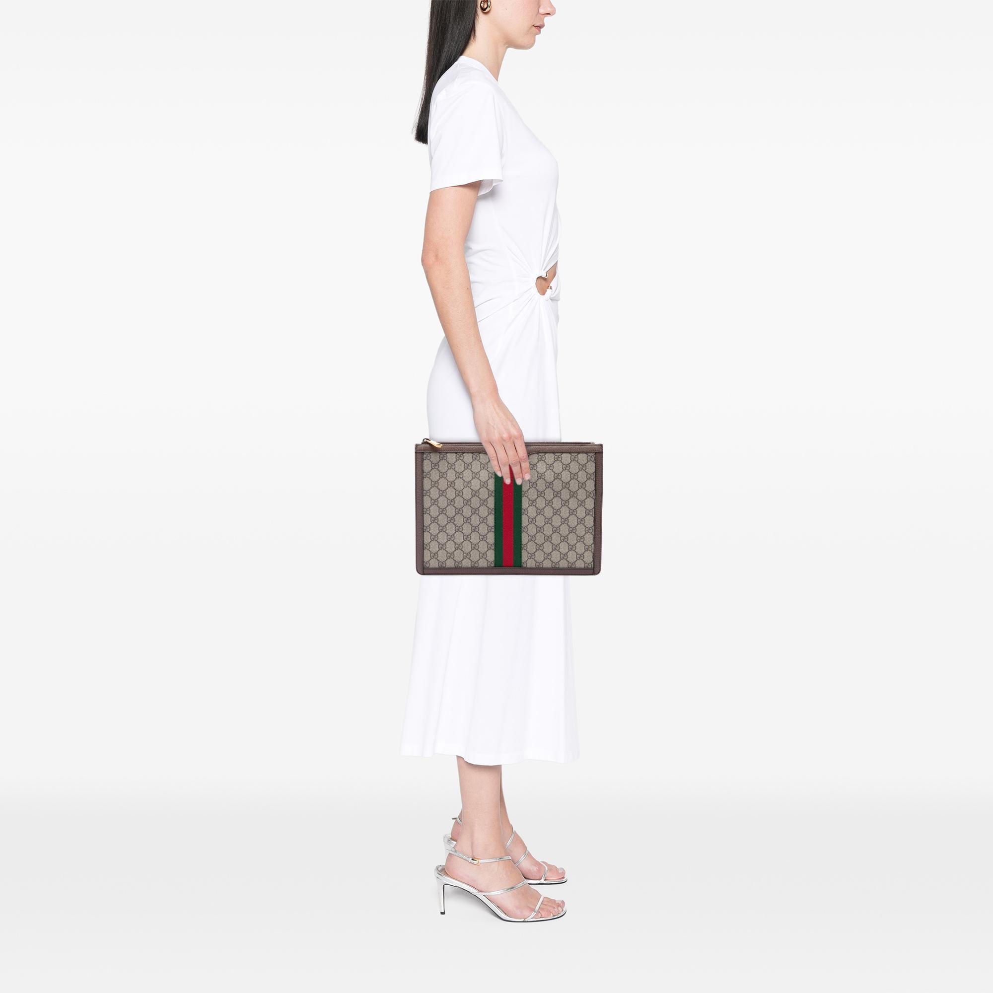 Gucci GG Supreme Web Ophidia Clutch