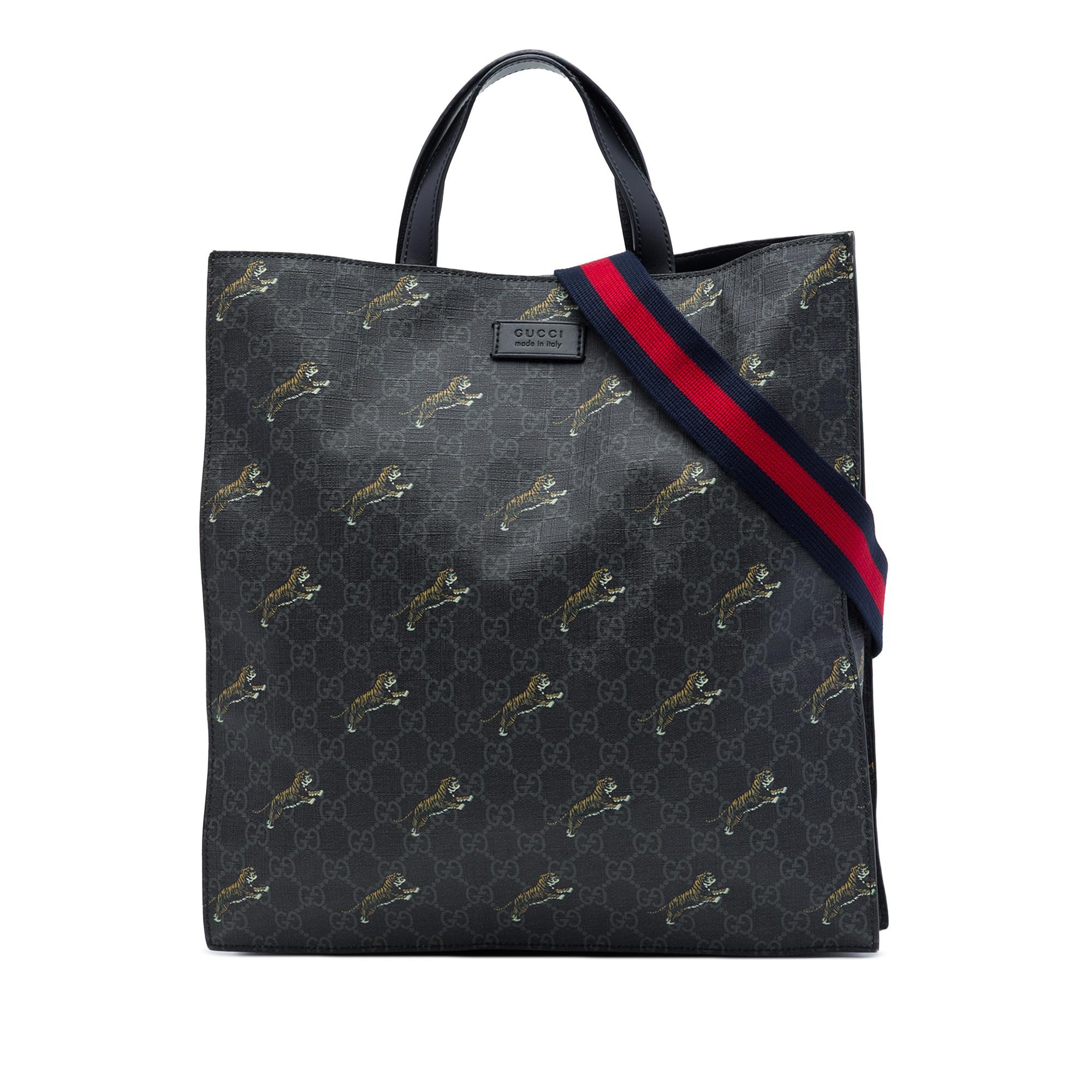 Gucci GG Supreme Web Tiger Convertible Soft Tote