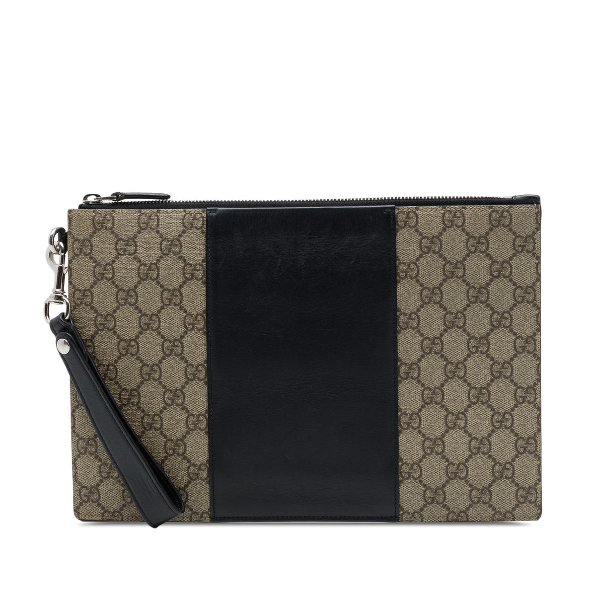 Gucci GG Supreme Wristlet Zip Pouch