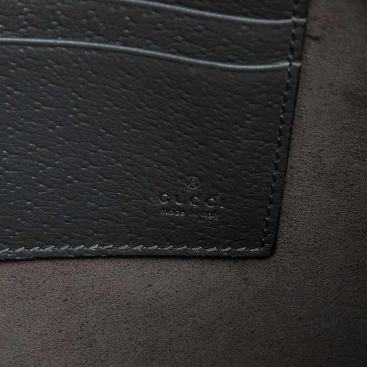 Gucci GG Supreme and Calfskin Cut Out Interlocking G Clutch