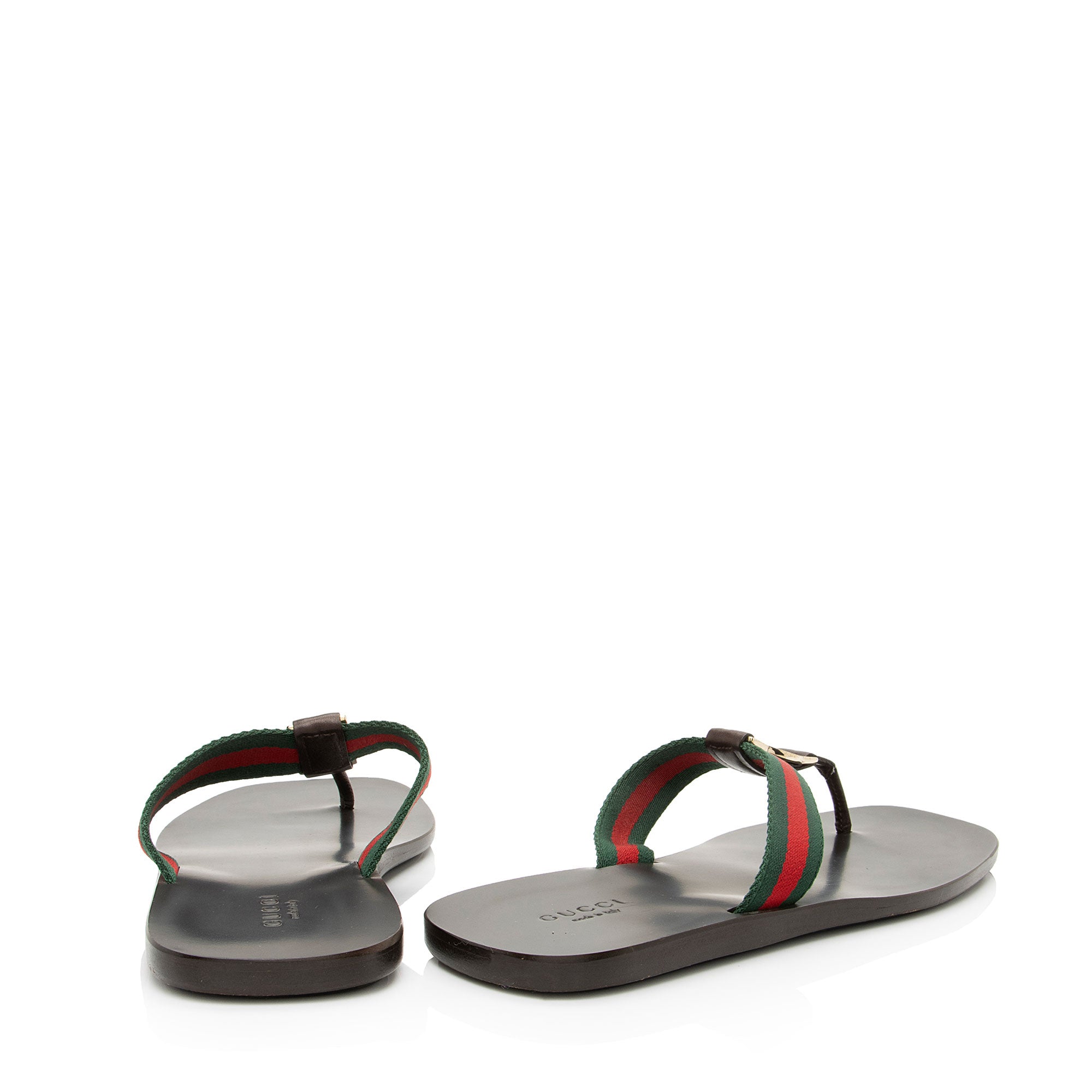 Gucci GG Web Kika Thong Sandals - Size 6 / 36