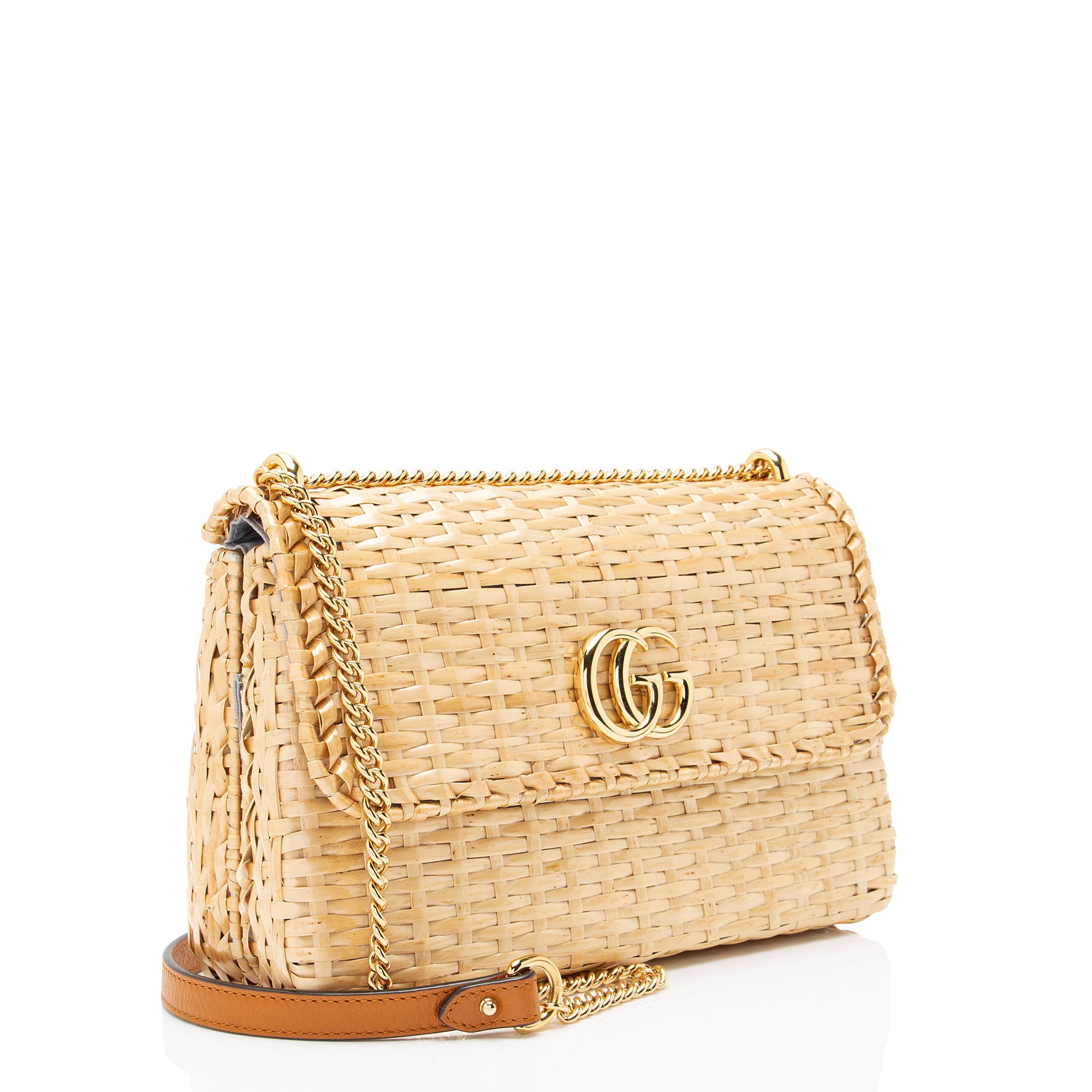Gucci Glazed Wicker Cestino Linea Small Shoulder Bag