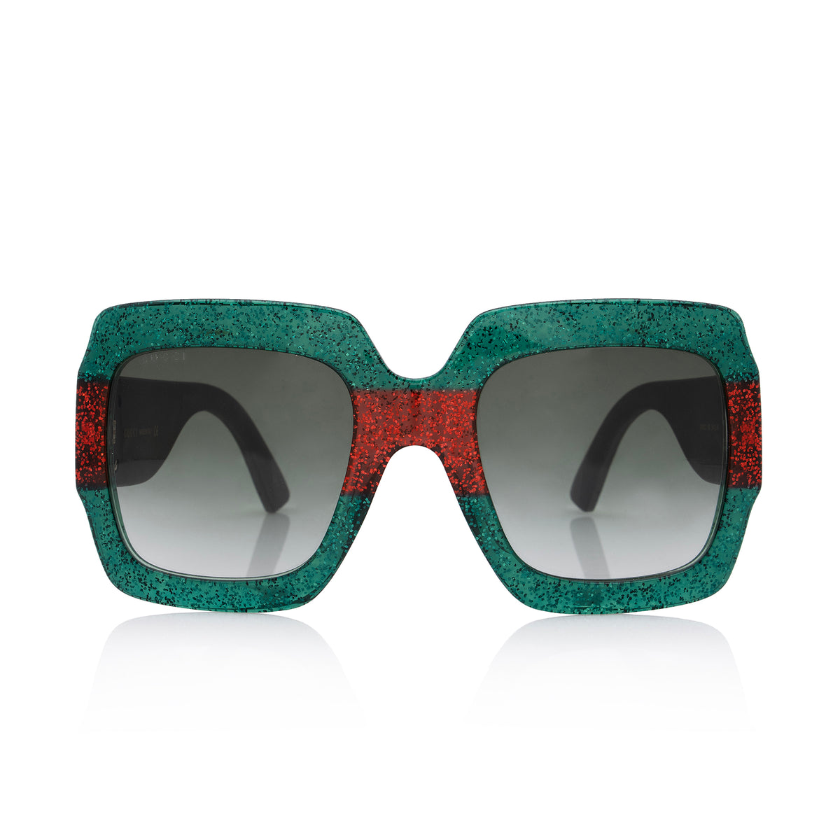 Gucci Glitter Web Interlocking G Square Sunglasses (SHF-siNUmD) display picture 3