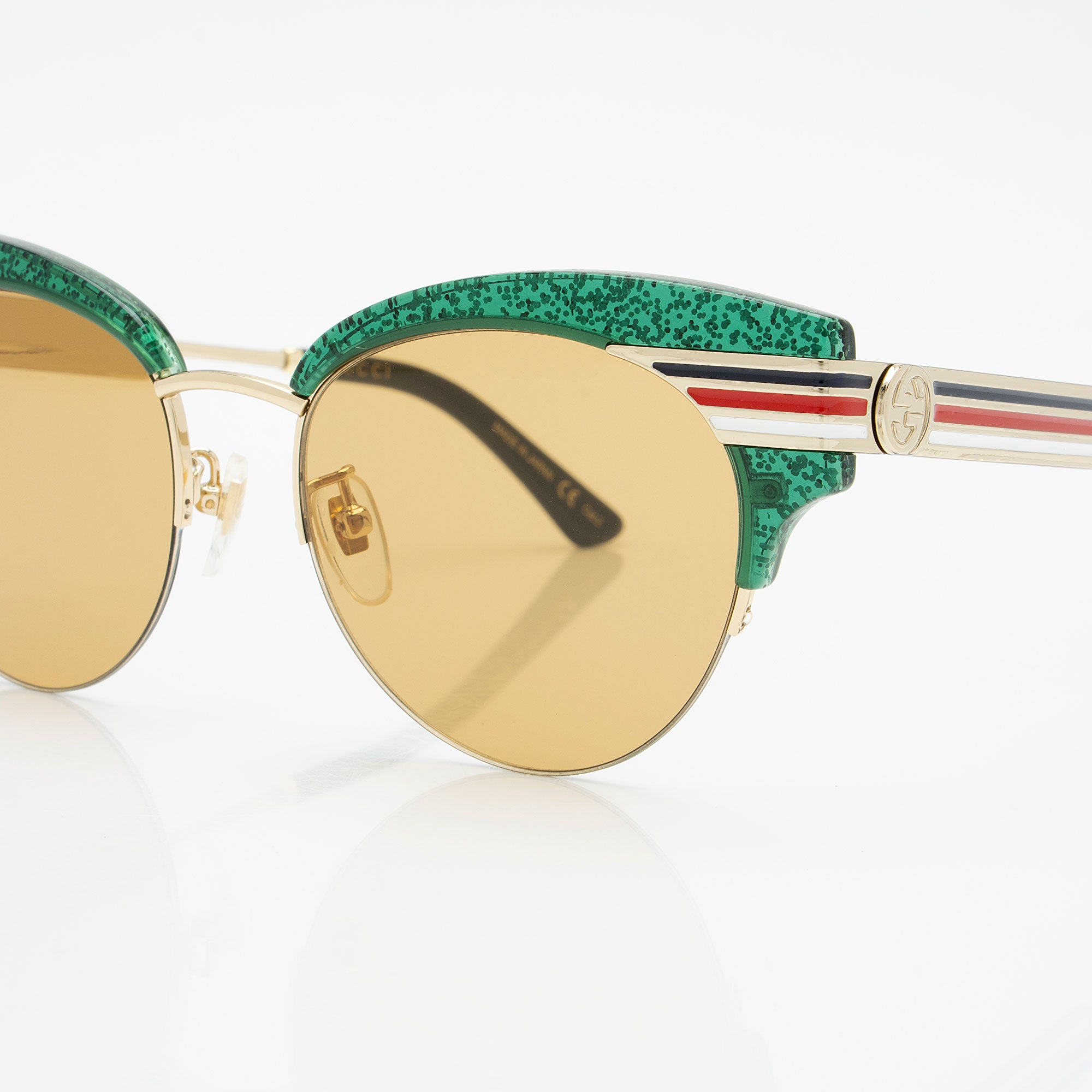 Gucci Glitter Web Sylvie Interlocking G Cat Eye Sunglasses