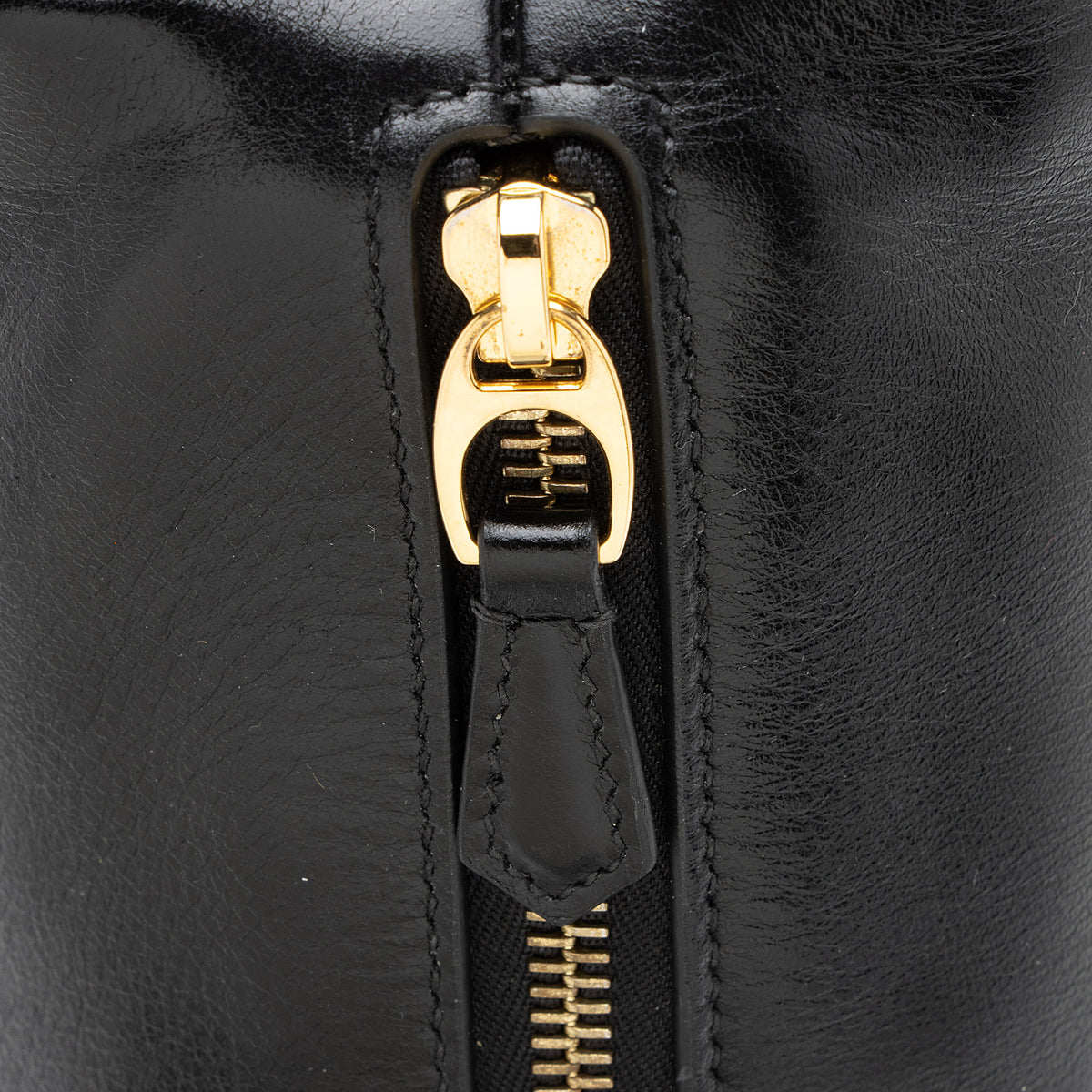 Gucci Glossy Leather Half Horsebit Medium Shoulder Bag