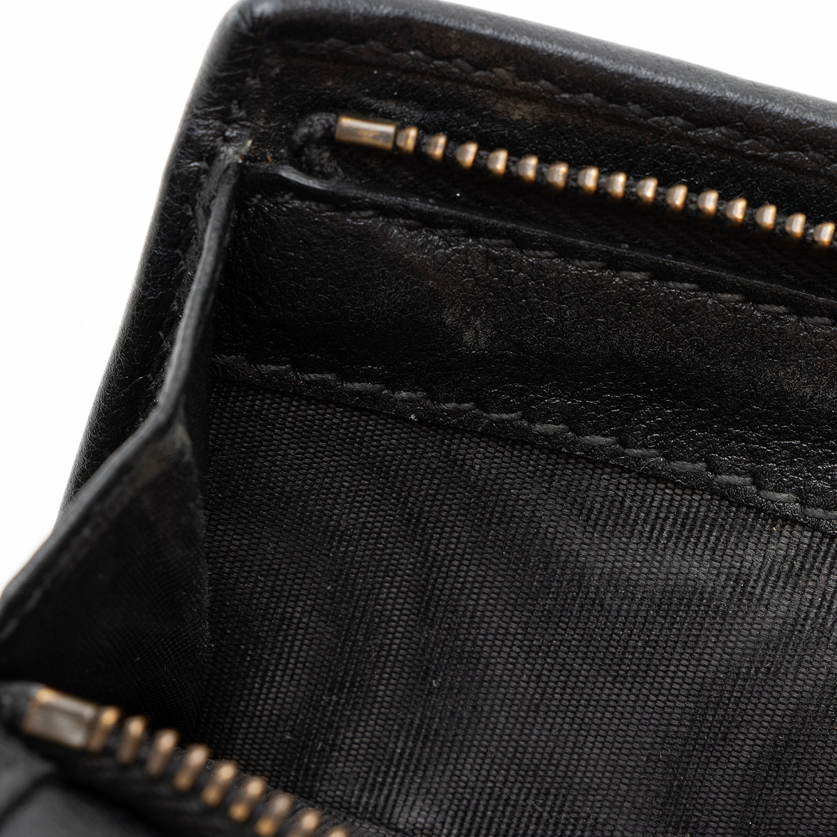 Gucci Grained Calfskin Bamboo Diana Compact Trifold Wallet