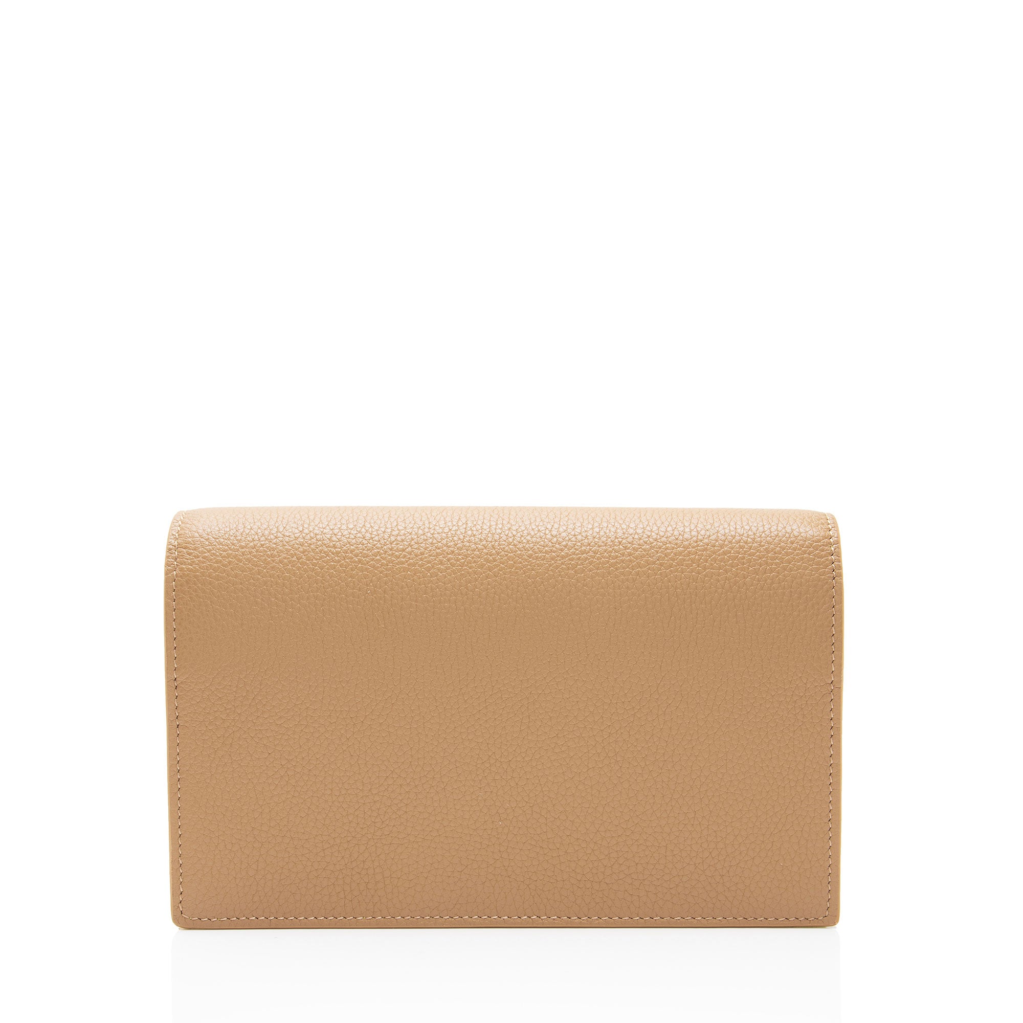 Gucci Grained Calfskin Bicolor GG Marmont Mini Wallet on Chain